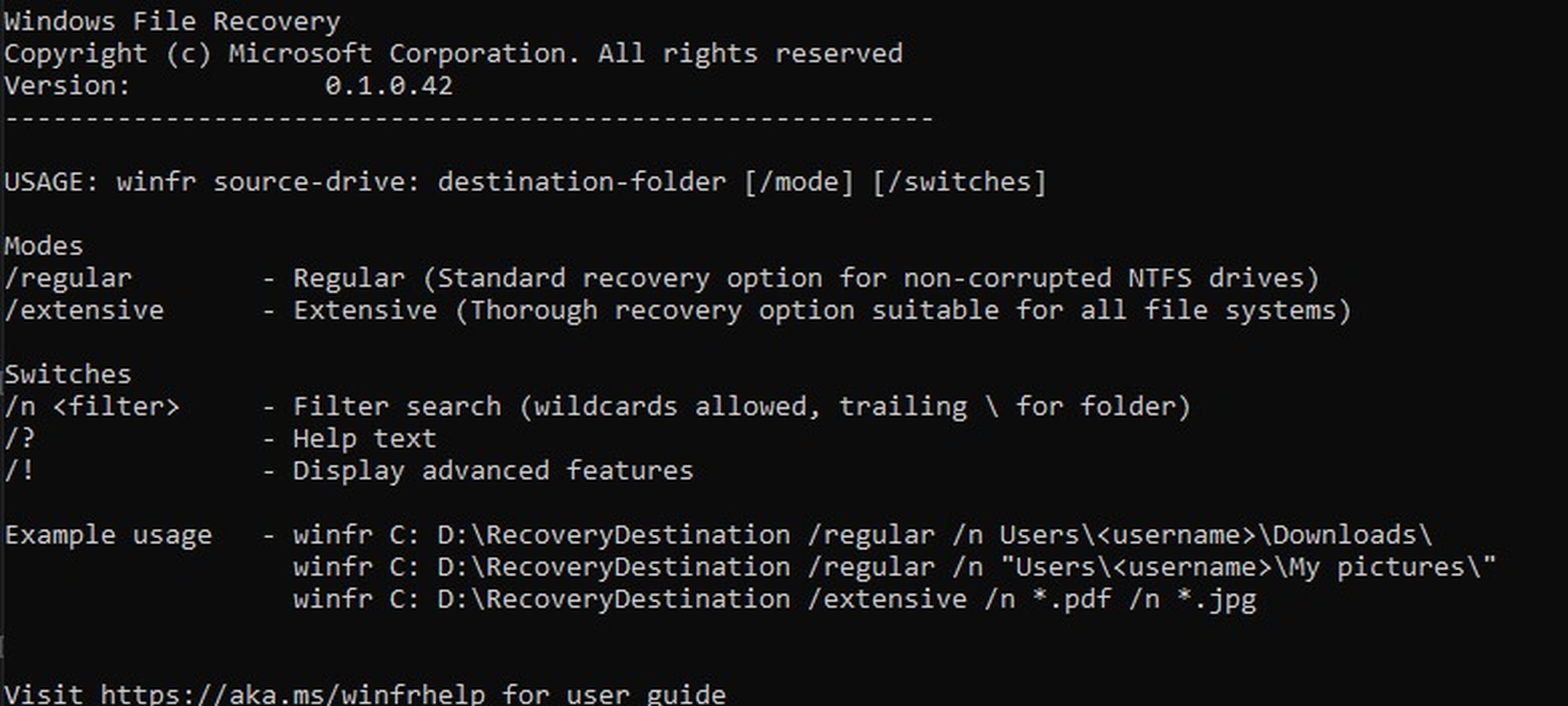 Recuperar archivos borrados con Windows File Recovery