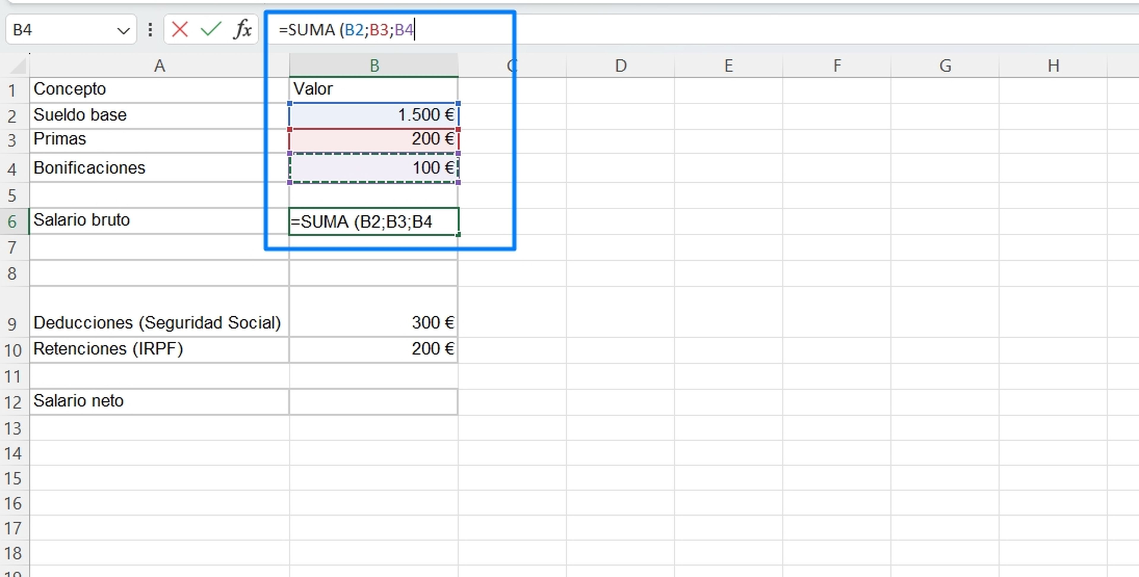 Uso Excel