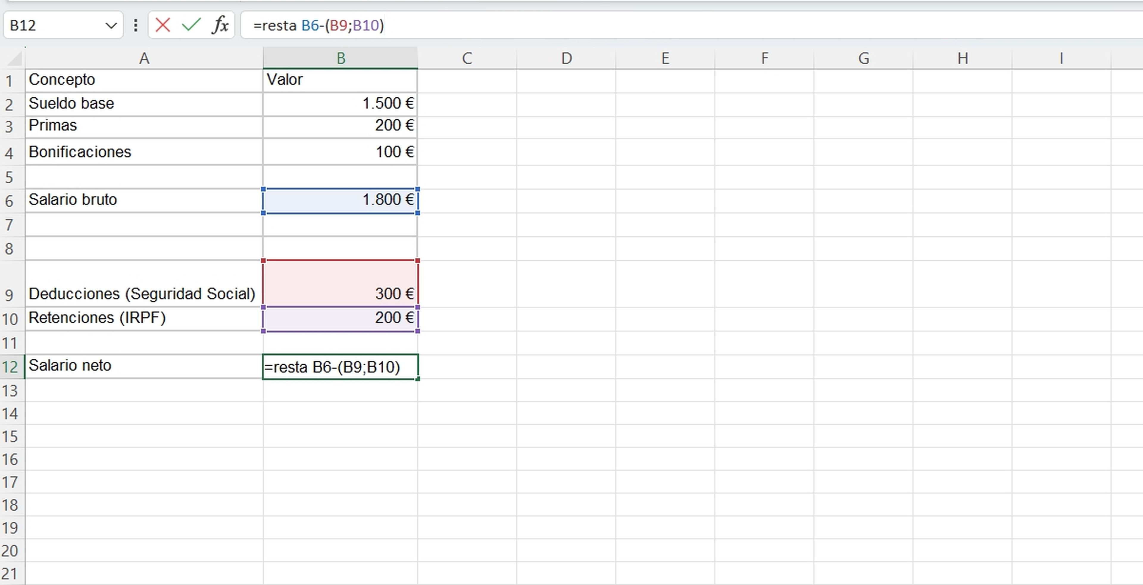 Uso Excel