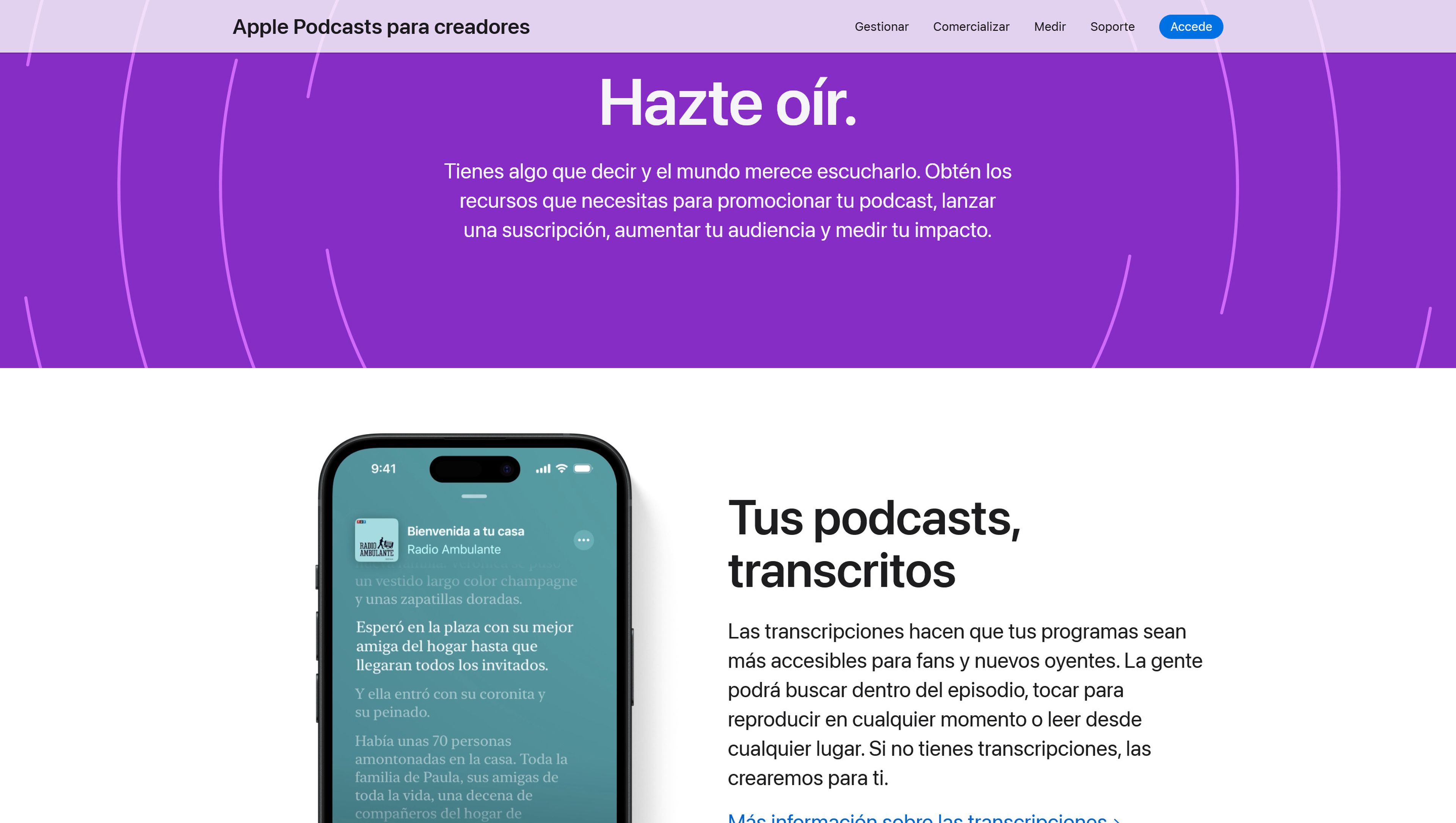 Apple Podcasts para creadores grabar audio app