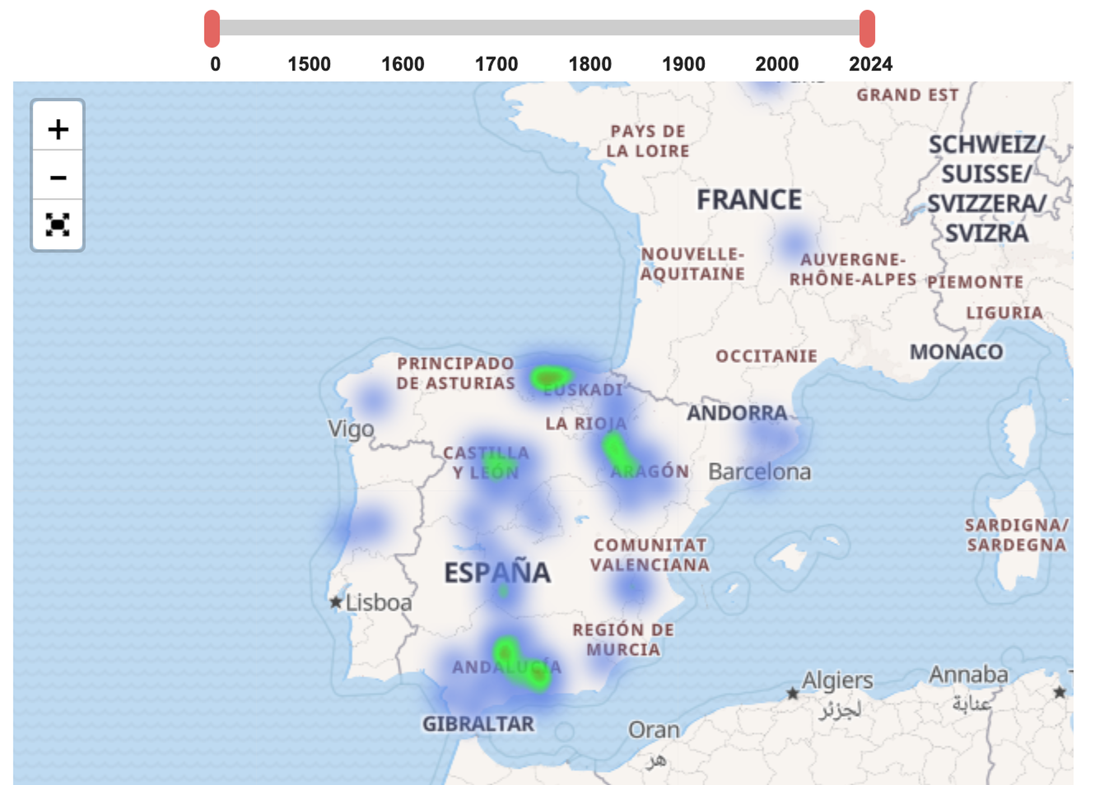 Mapa apellidos en España