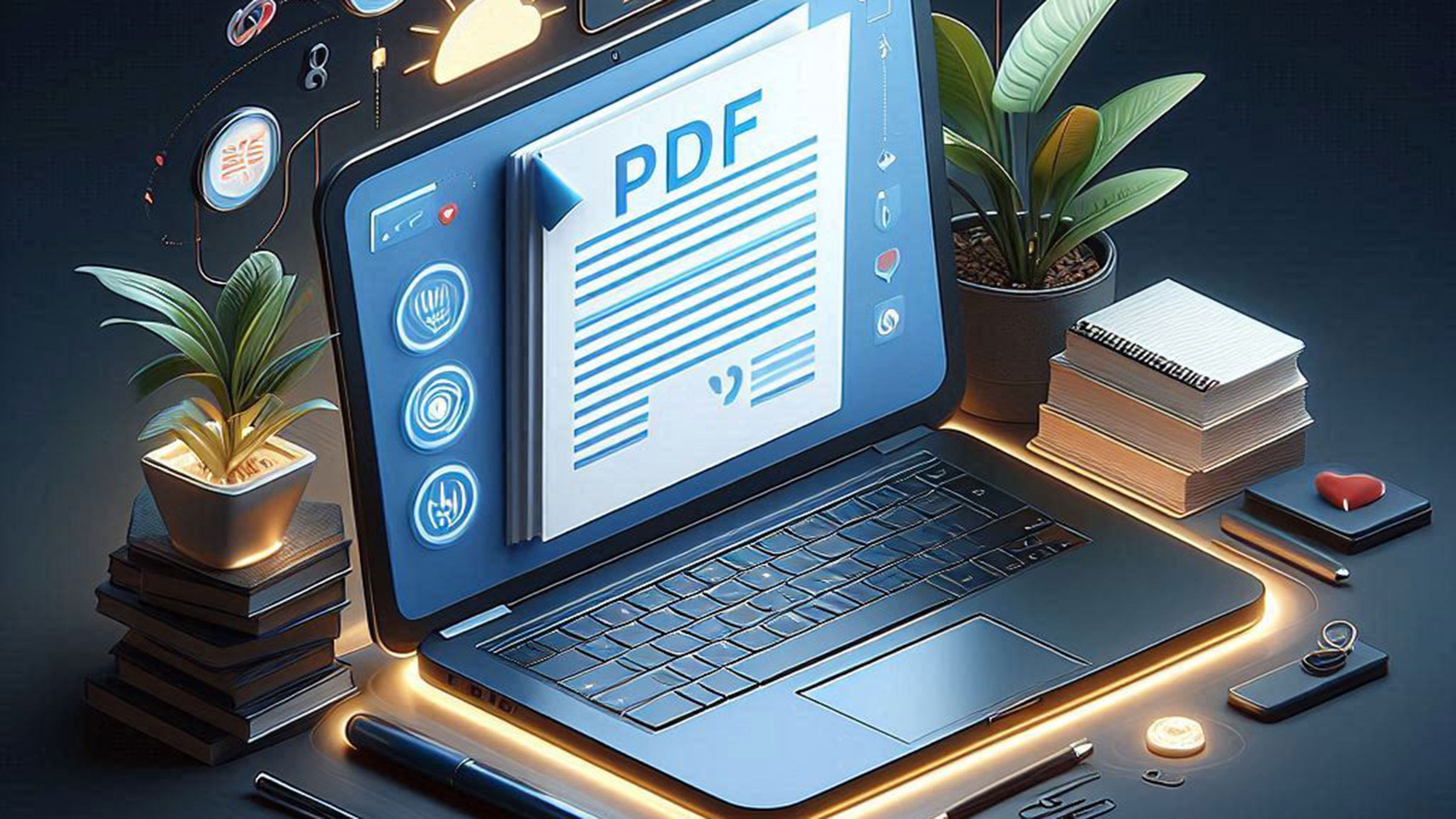 Ordenador portátil con un archivo PDF