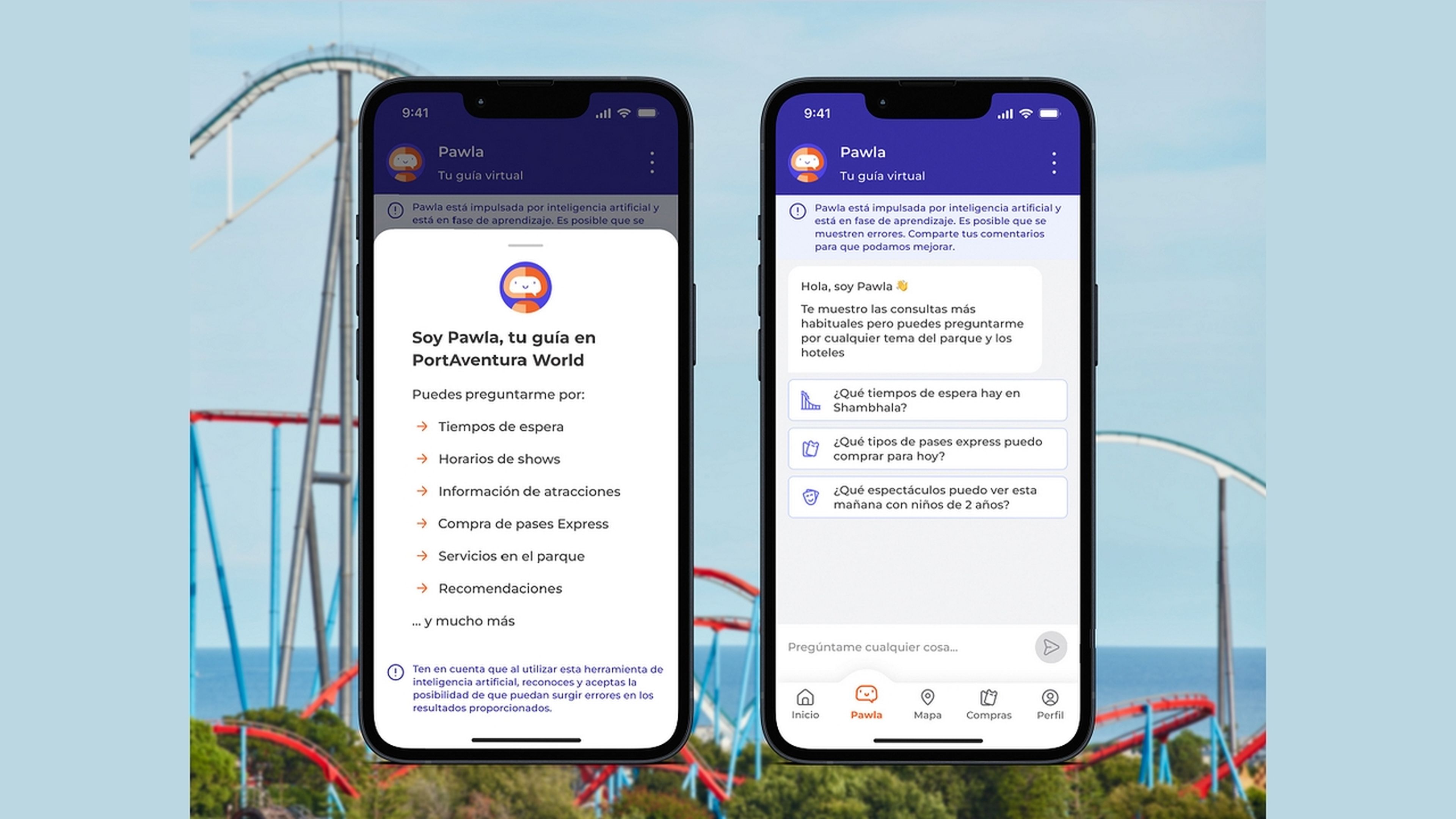 PortAventura estrena Pawla, la IA que te guiará en el parque de atracciones