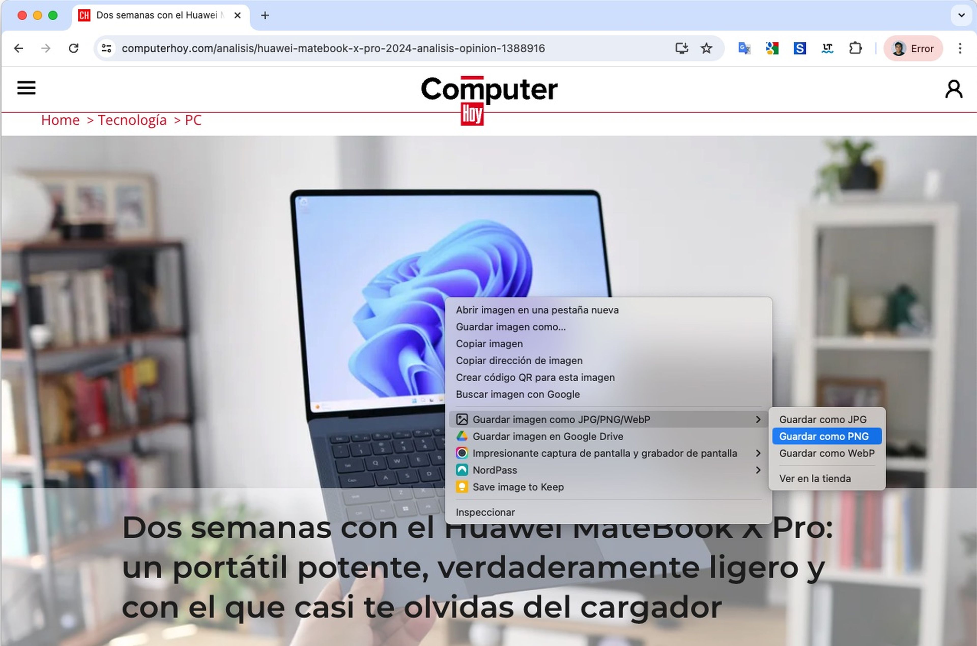 Así puedes guardar imágenes WebP en formato JPG o PNG 