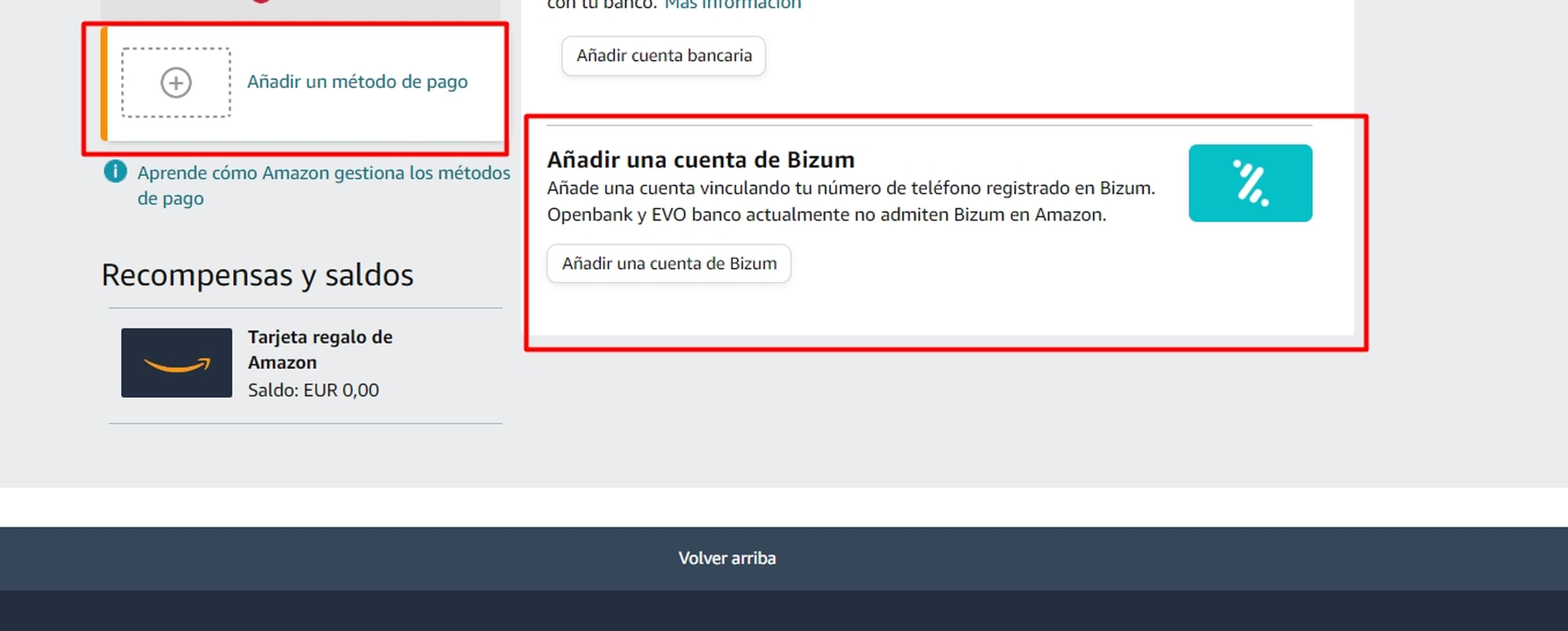 Amazon y Bizum