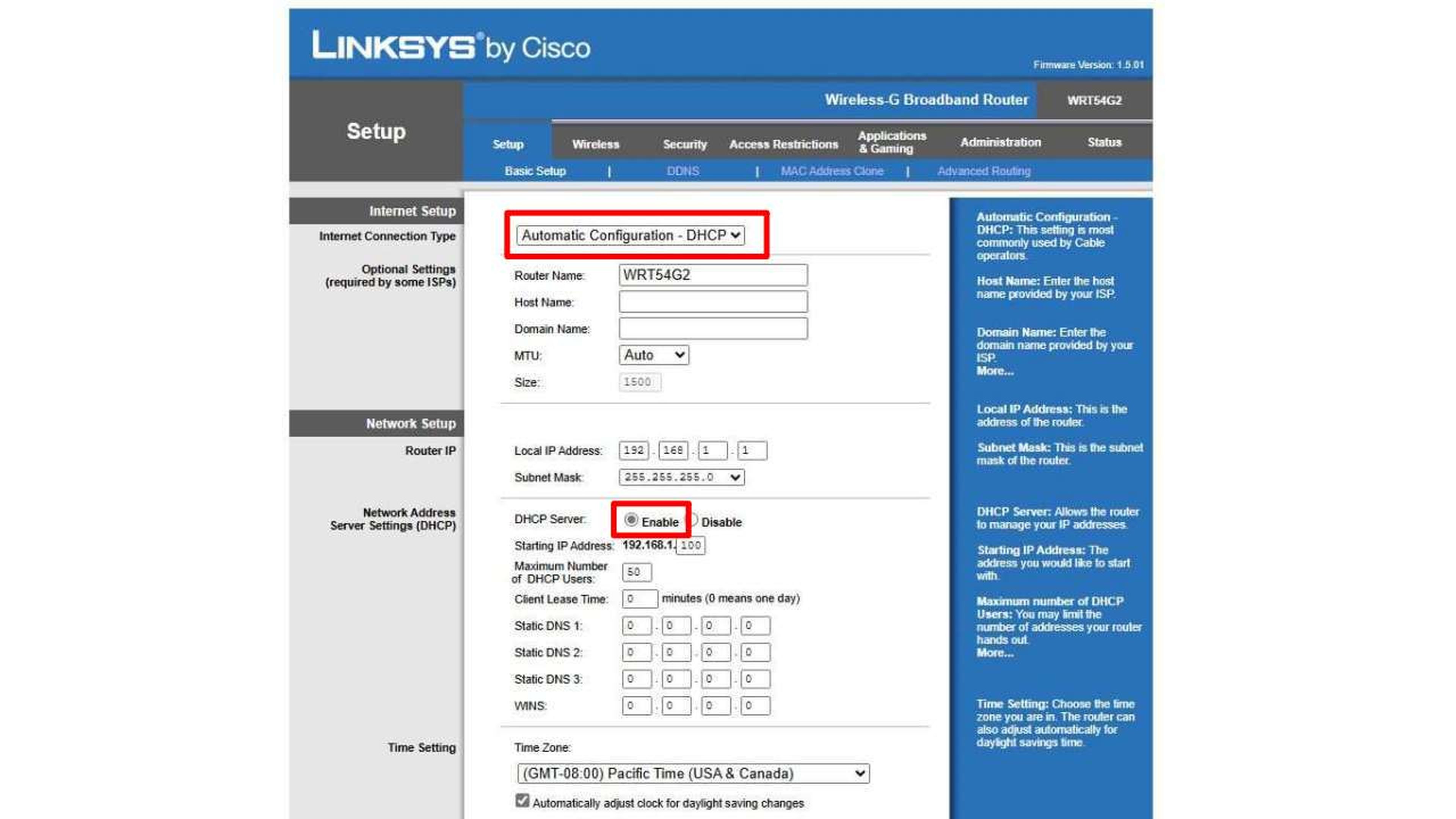 Basic Setup de Linksys by Cisco