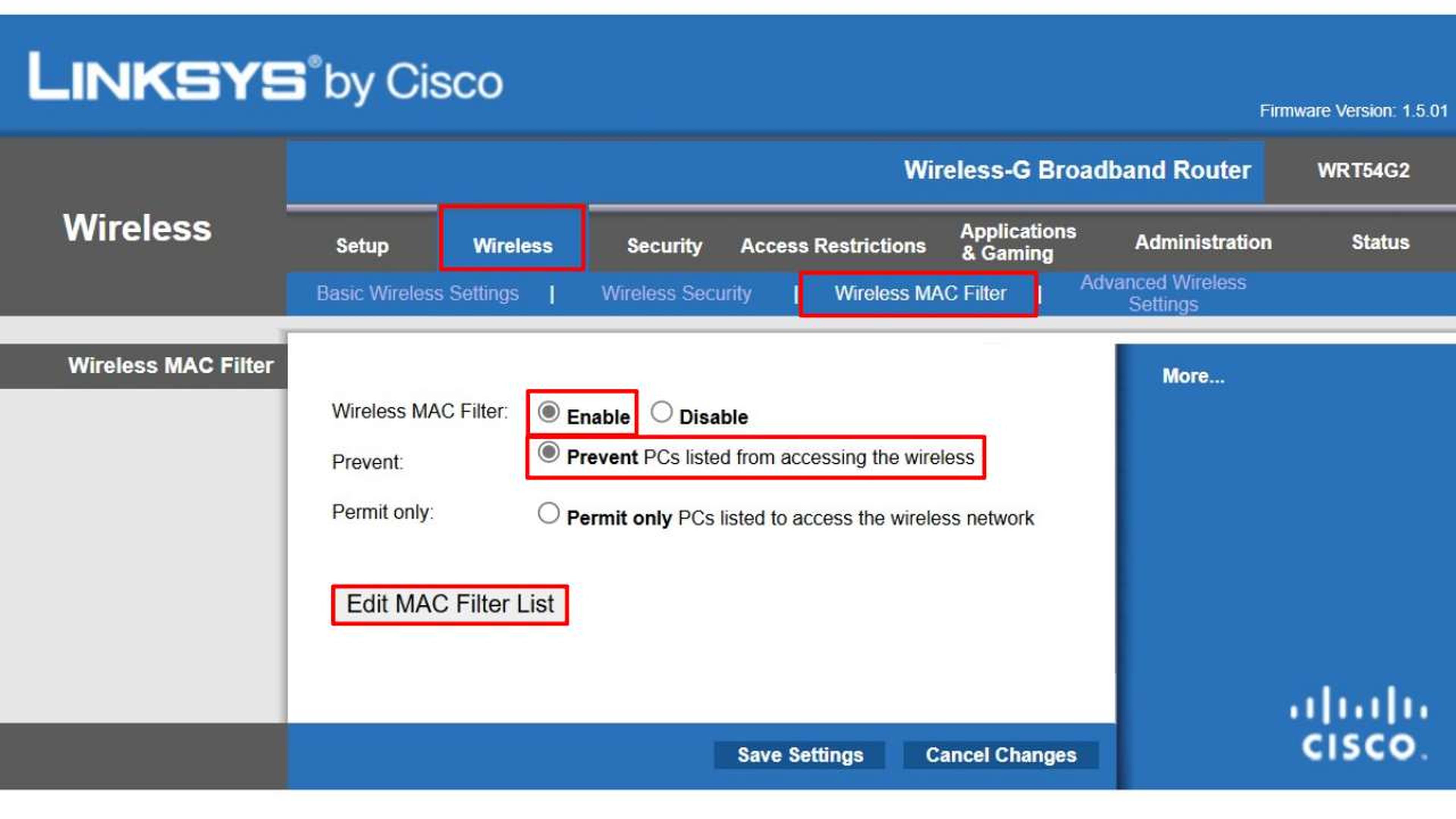 Bloquear dispositivos en Linksys by Cisco