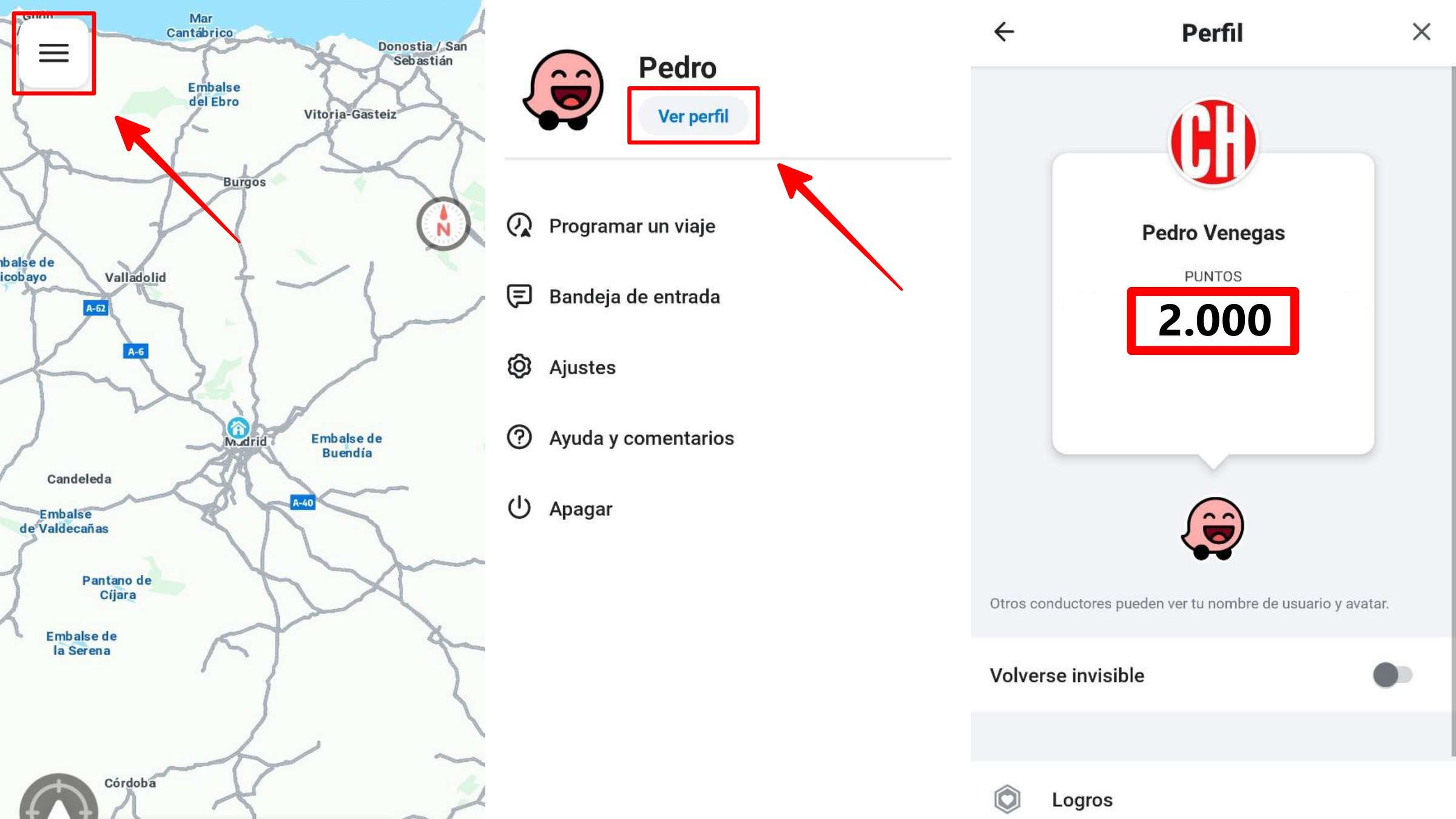 Bucar puntos de Waze