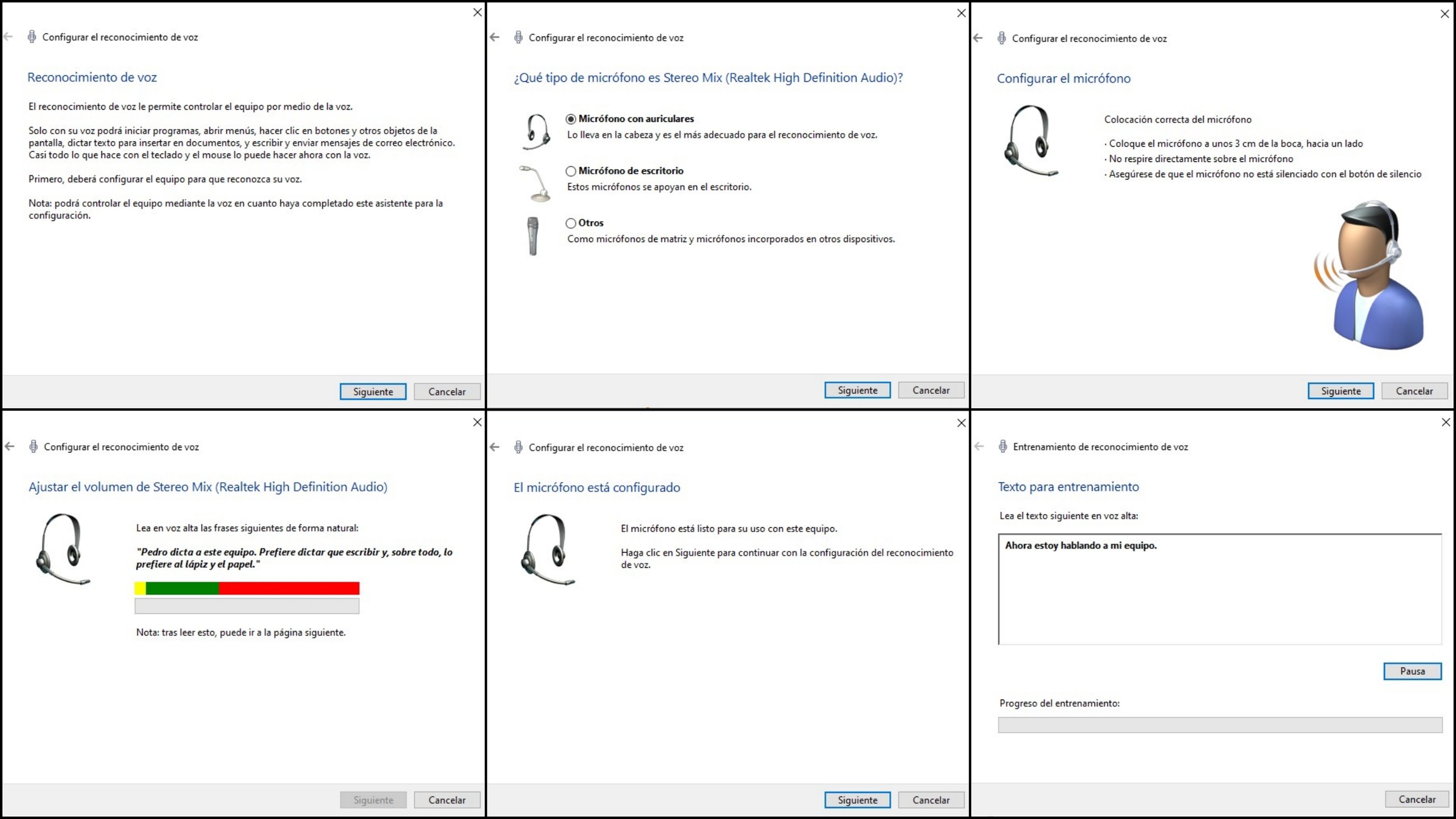 Configuración de Reconocimiento de Voz en Windows 10