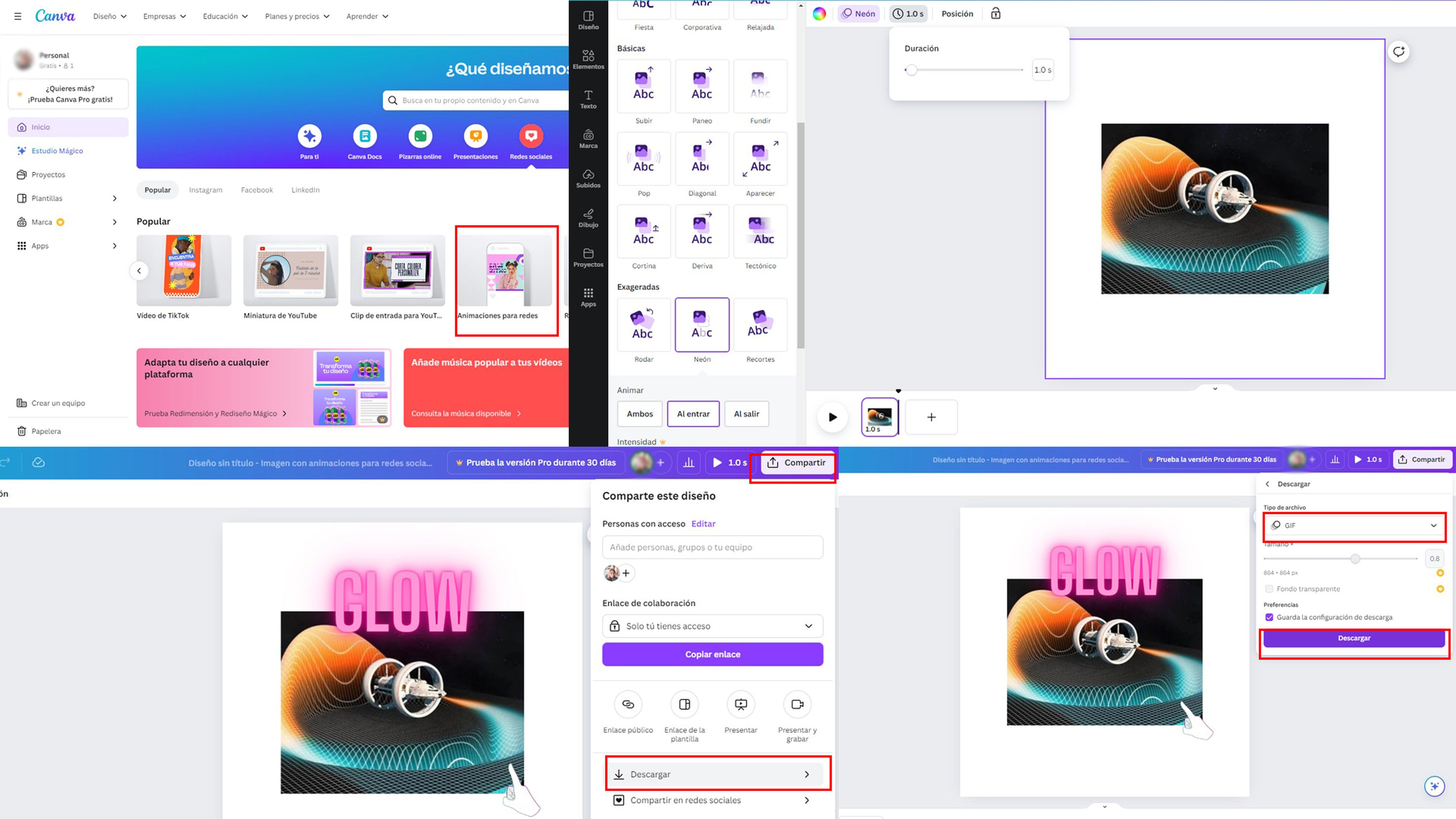 Crear GIF con Canva