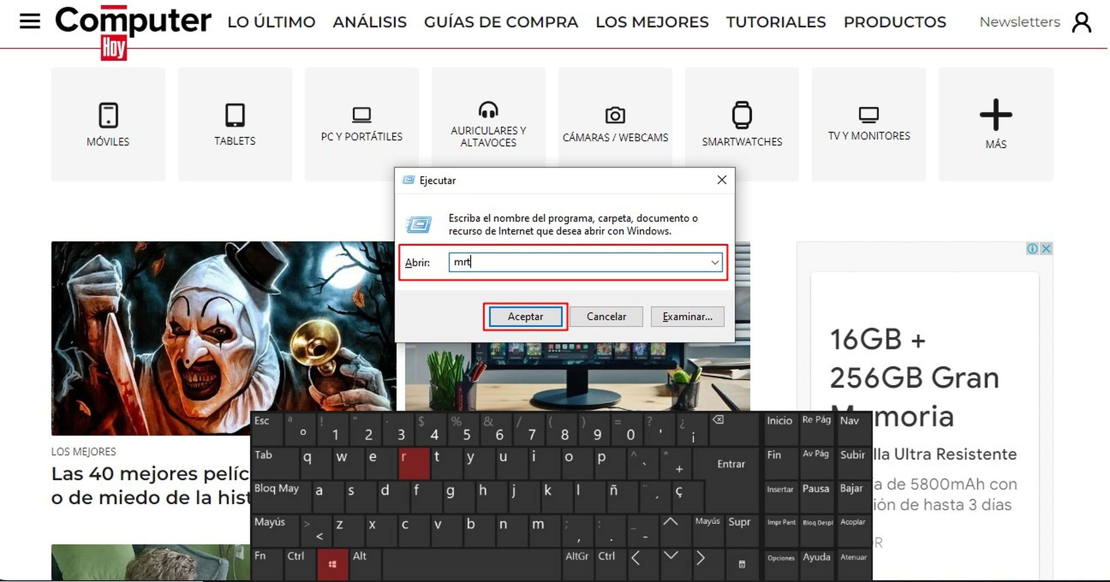 Cuadro de Diálogo Ejecutar de Windows