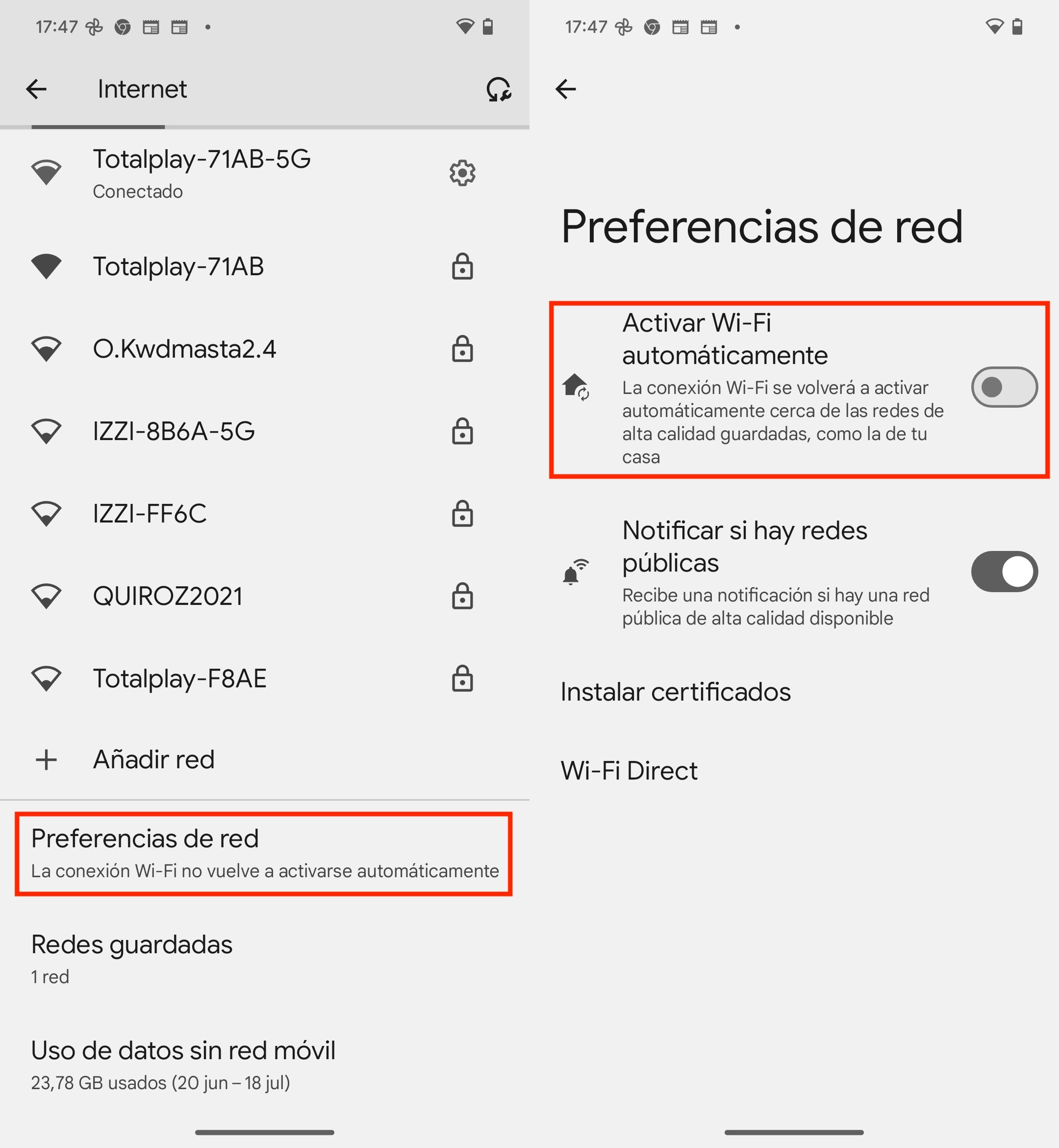 Trucos infalibles para que la batería de tu móvil Android dure mucho más 12 Desactiva el escaneo por WiFi