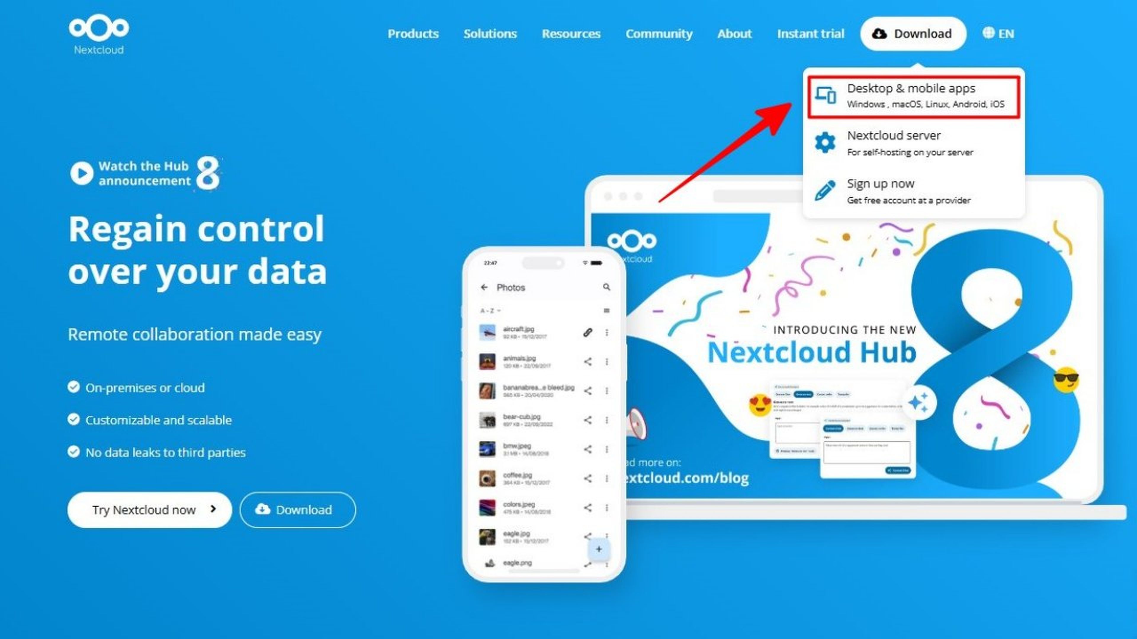 Descargas para Nextcloud