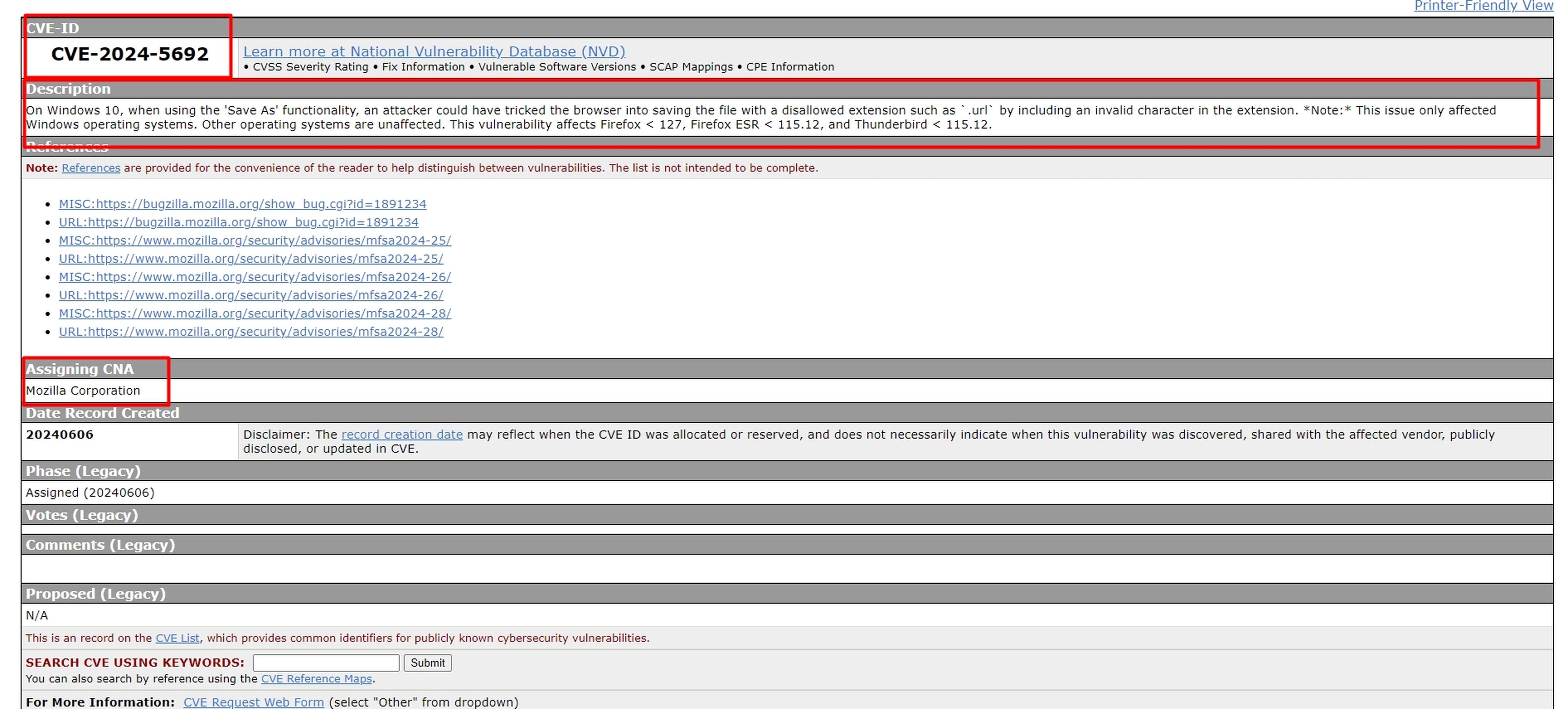 Ejemplo de CVE