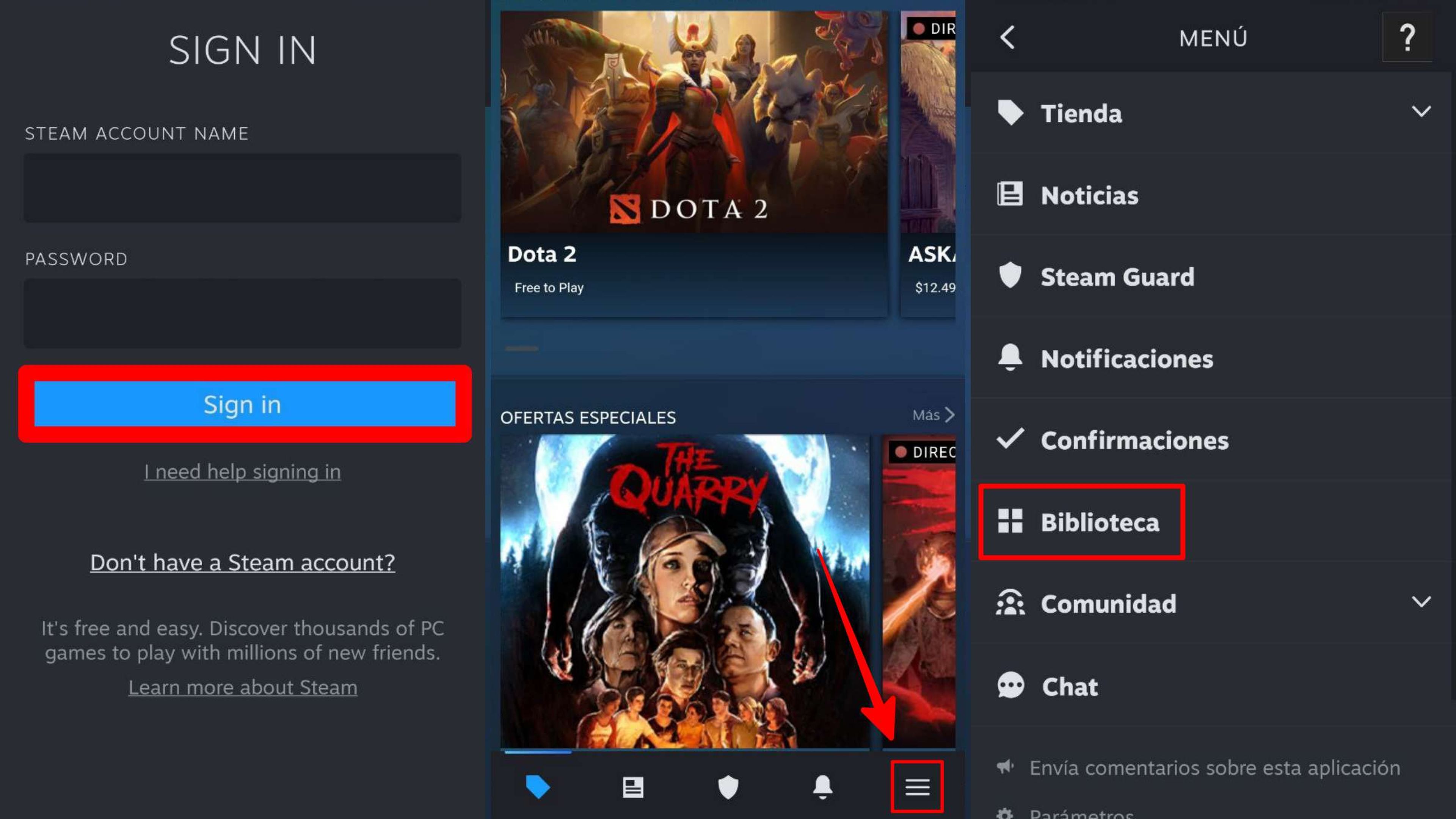 Instalación Remota de juego en móvil con Steam