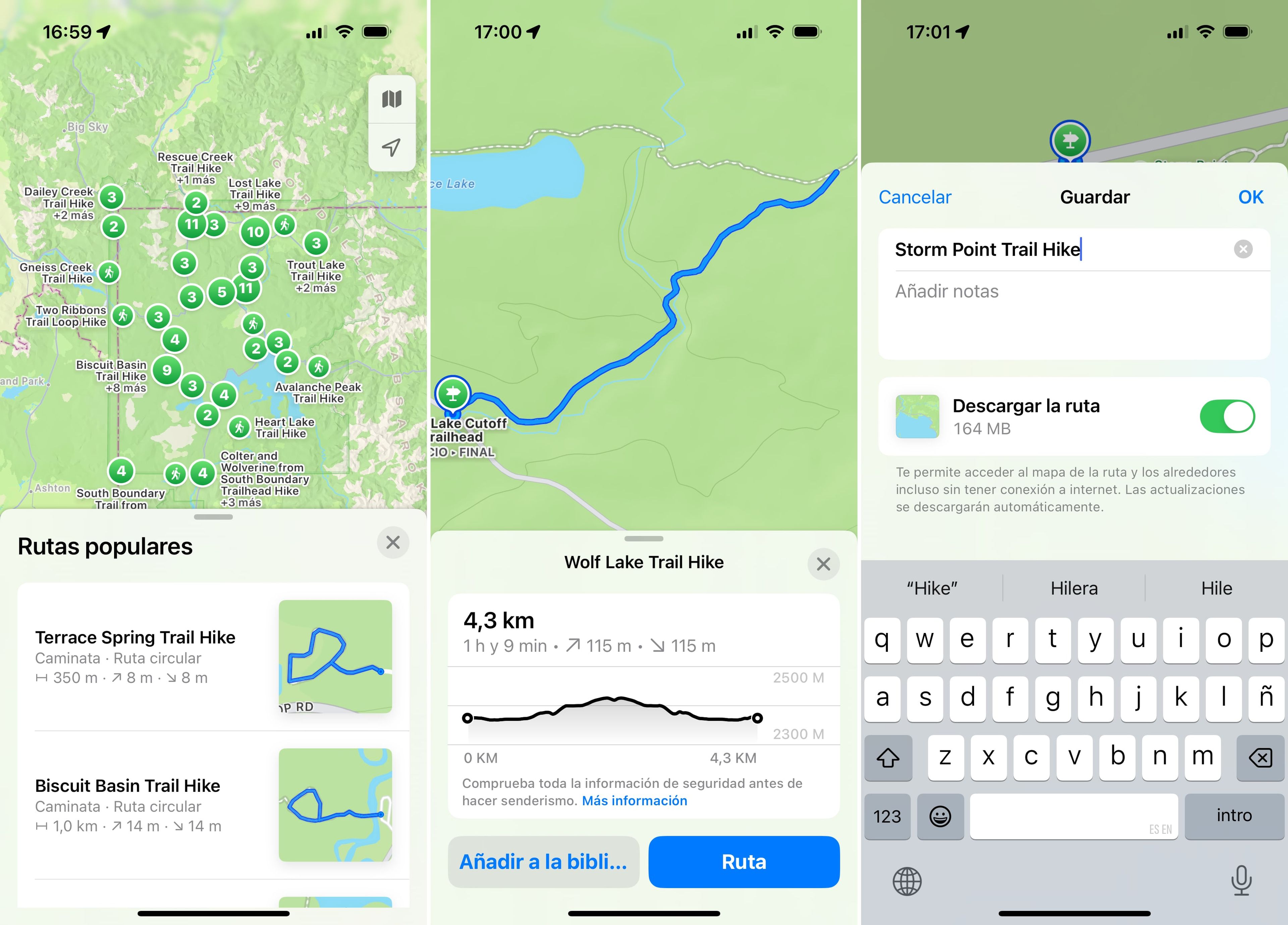 Rutas en la aplicación Mapas de iOS 18