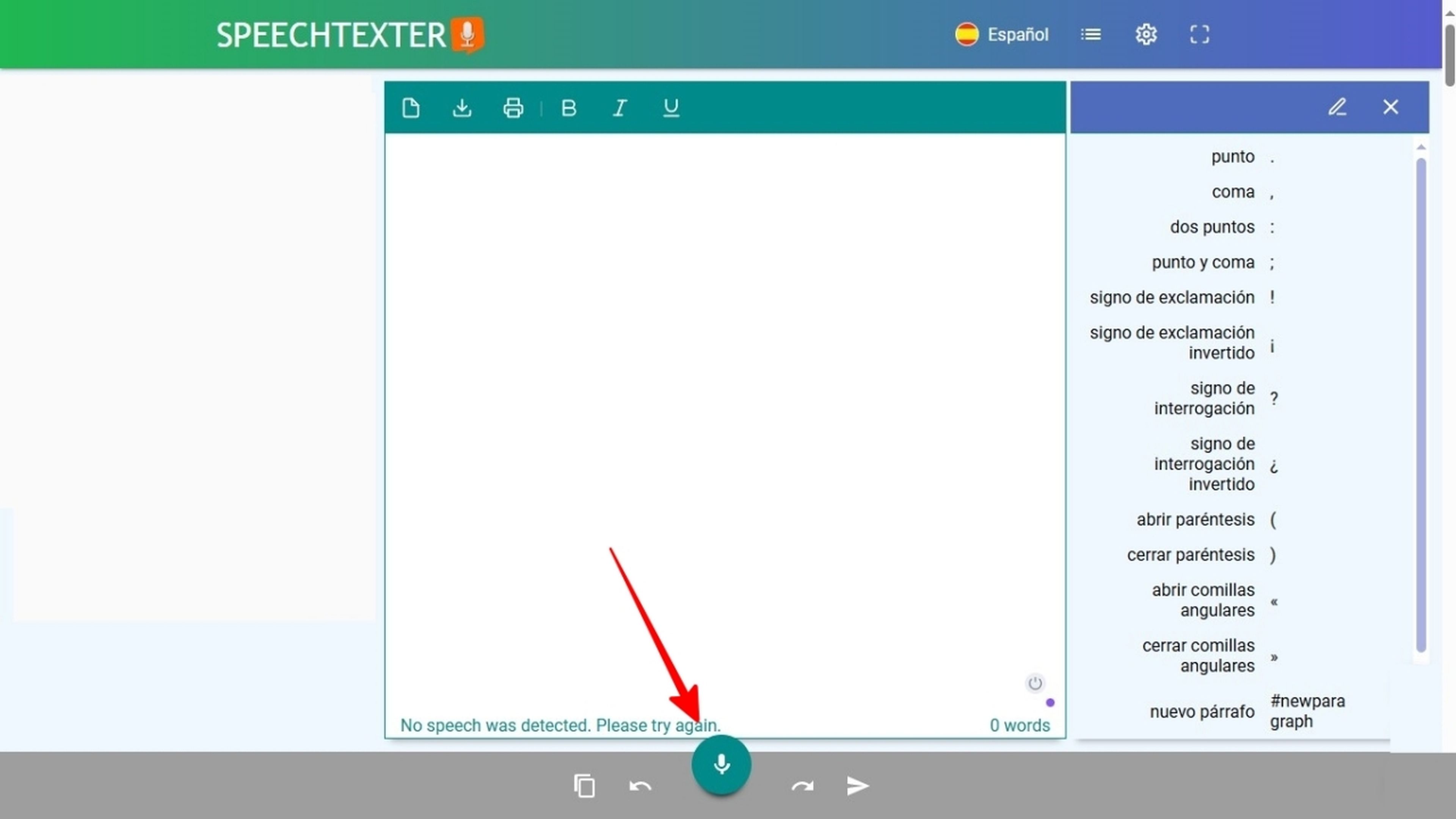 Speechtexter para escribir con la voz