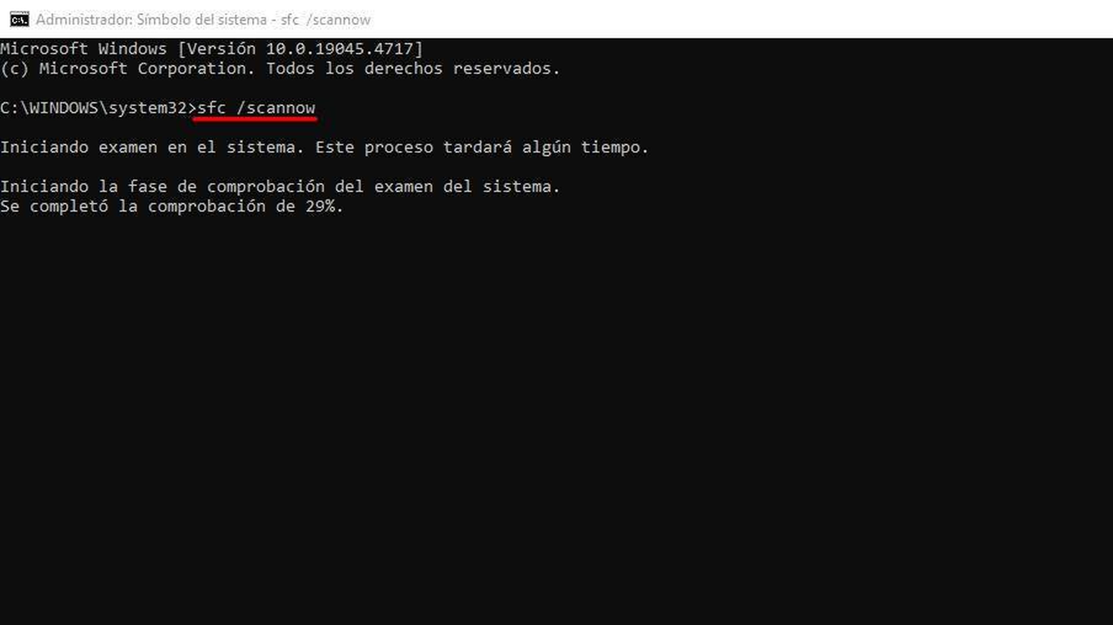 Comando SFC de Símbolo del Sistema de Windows