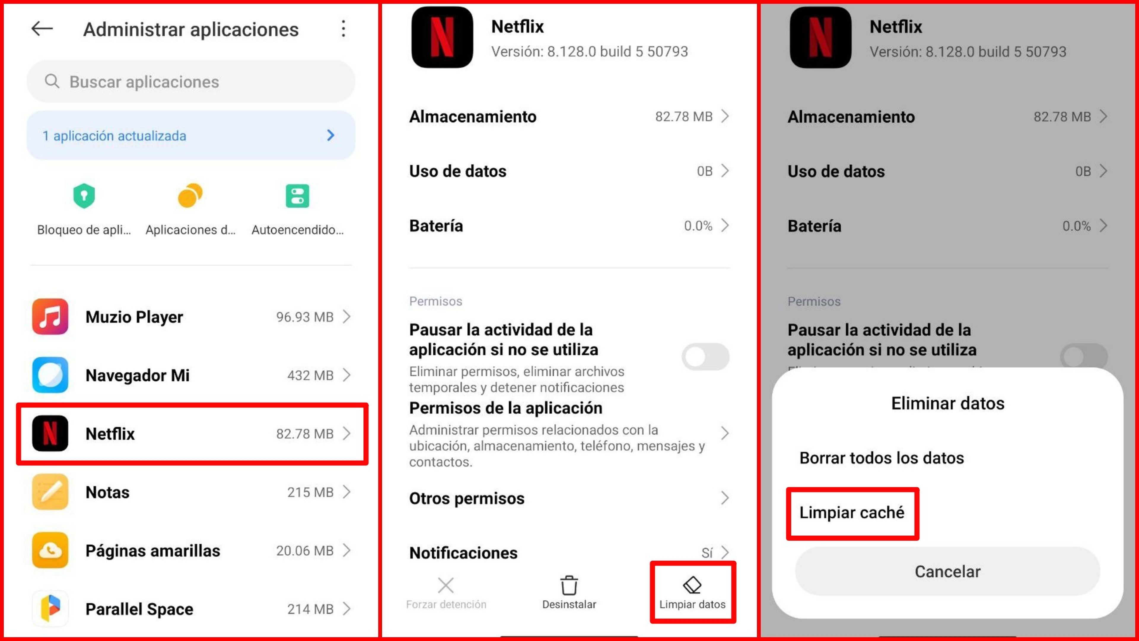 Limpiar Caché de Netflix