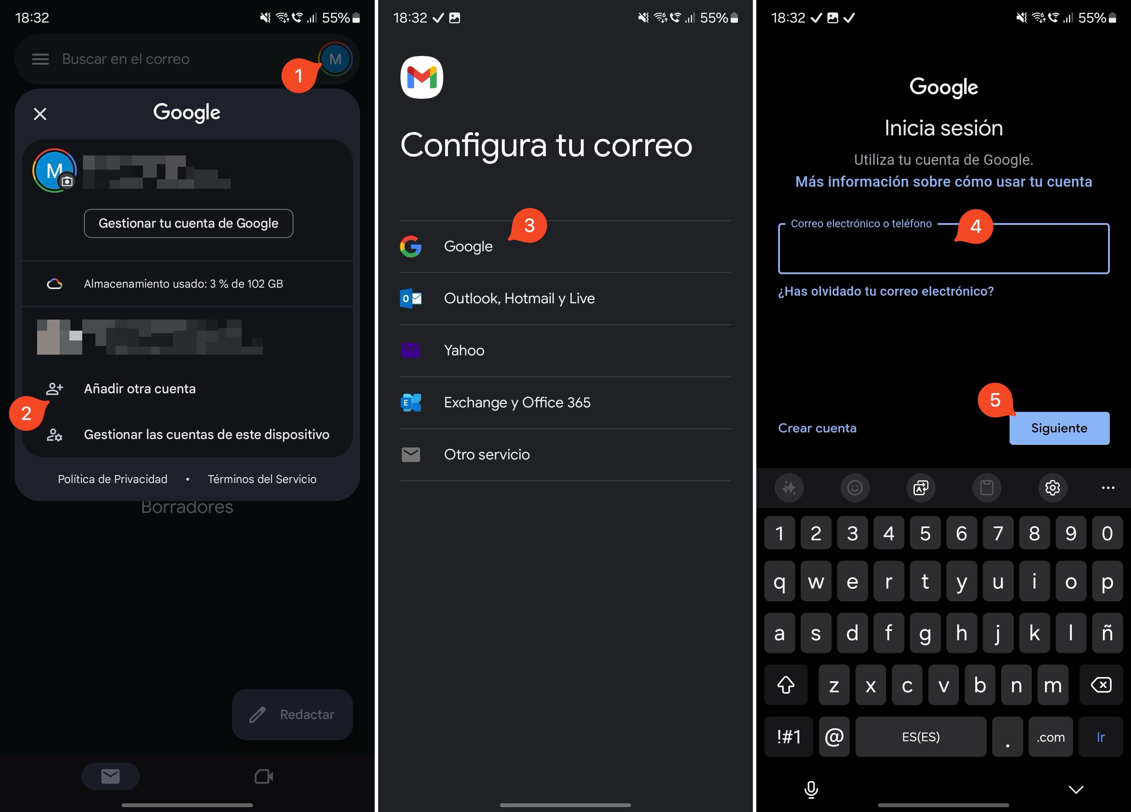 Añadir una cuenta Gmail en Android