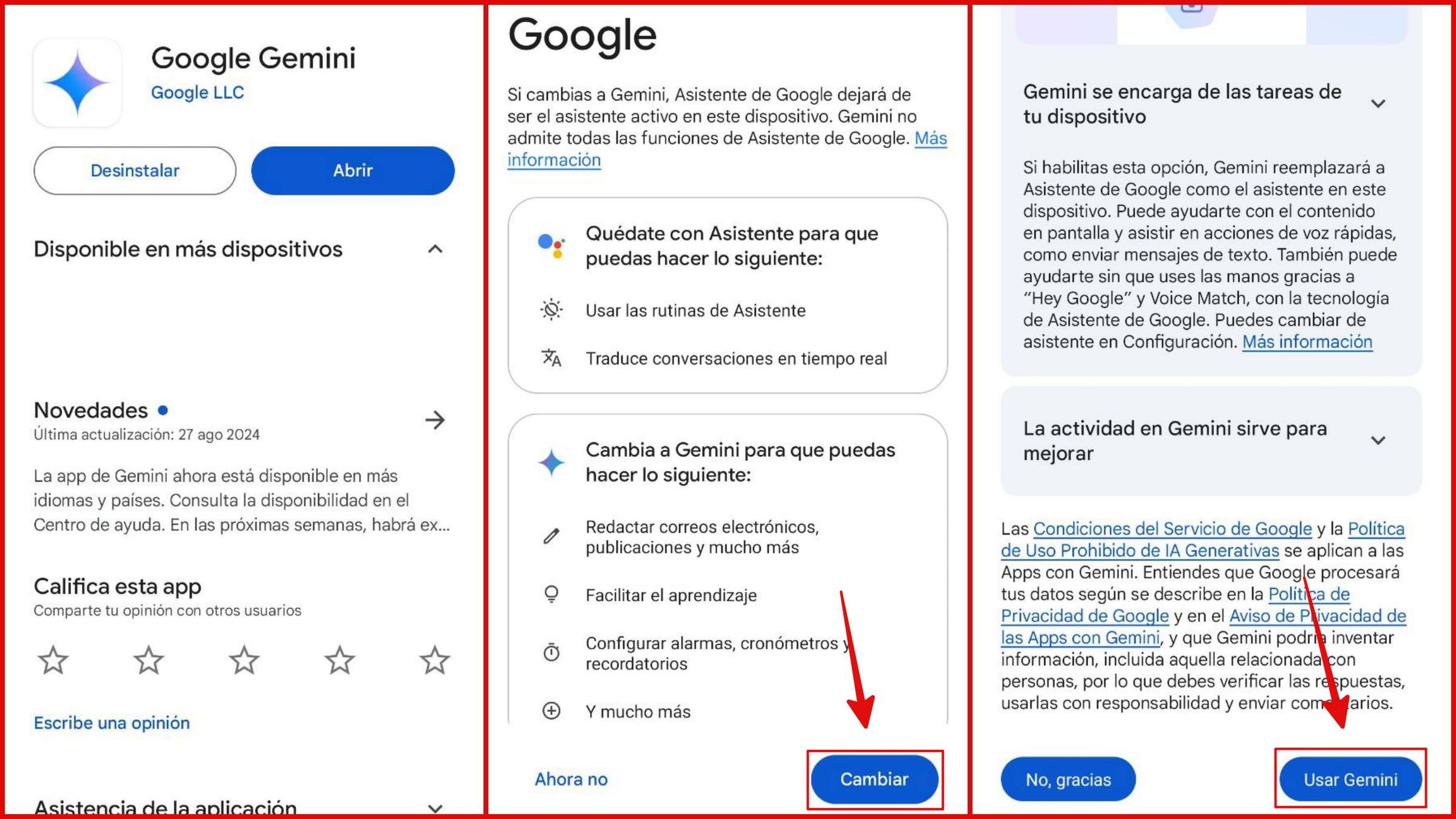 Google Gemini como asistente virtual