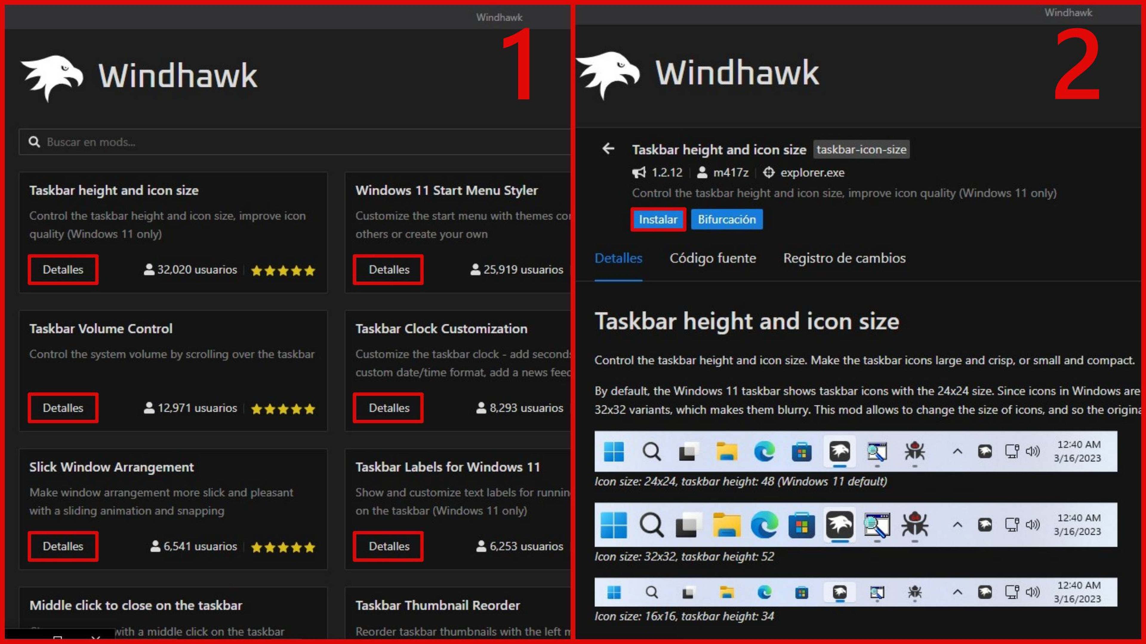 Instalar mod en Windhawk