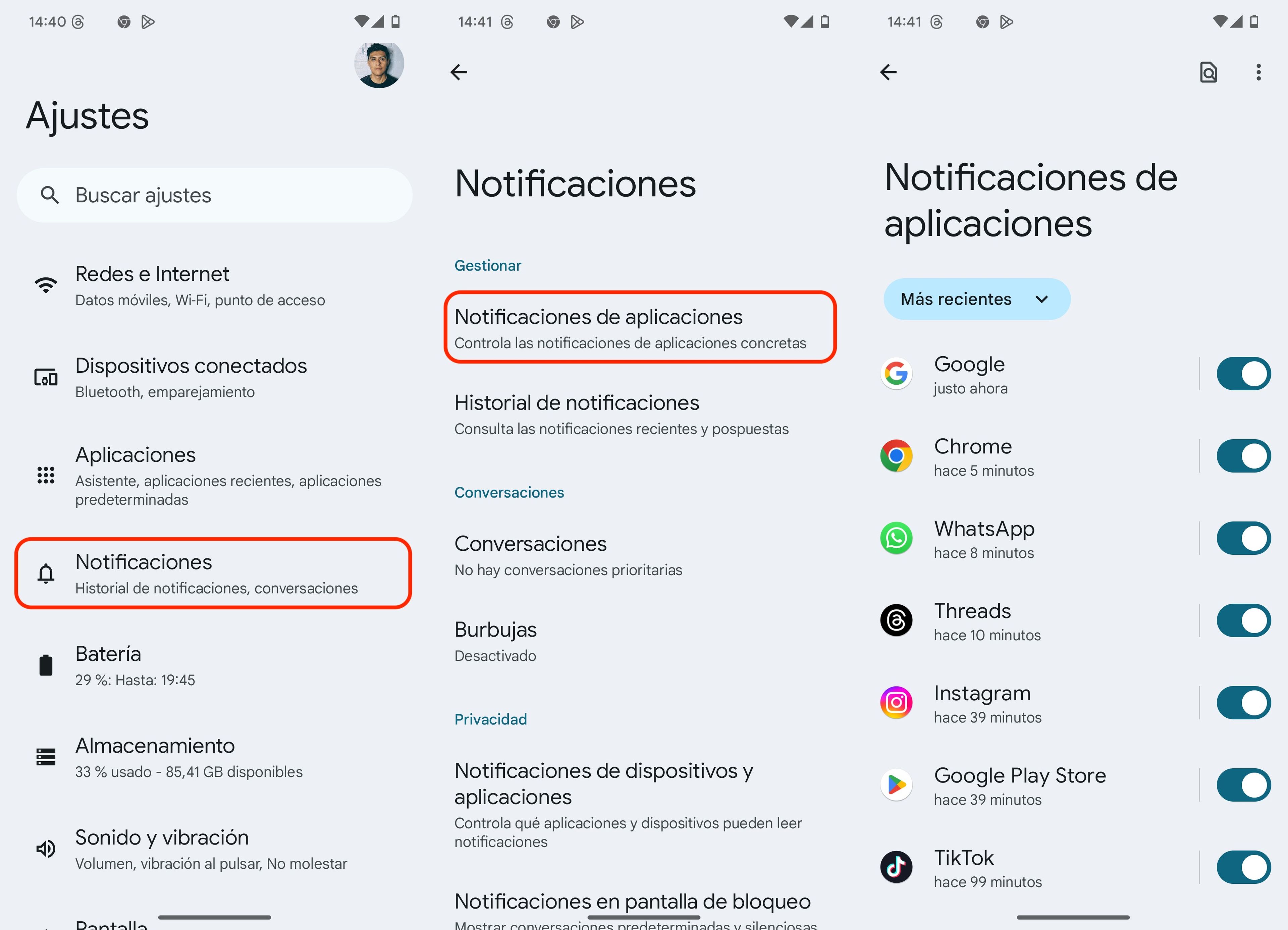 Restringe las notificaciones innecesarias