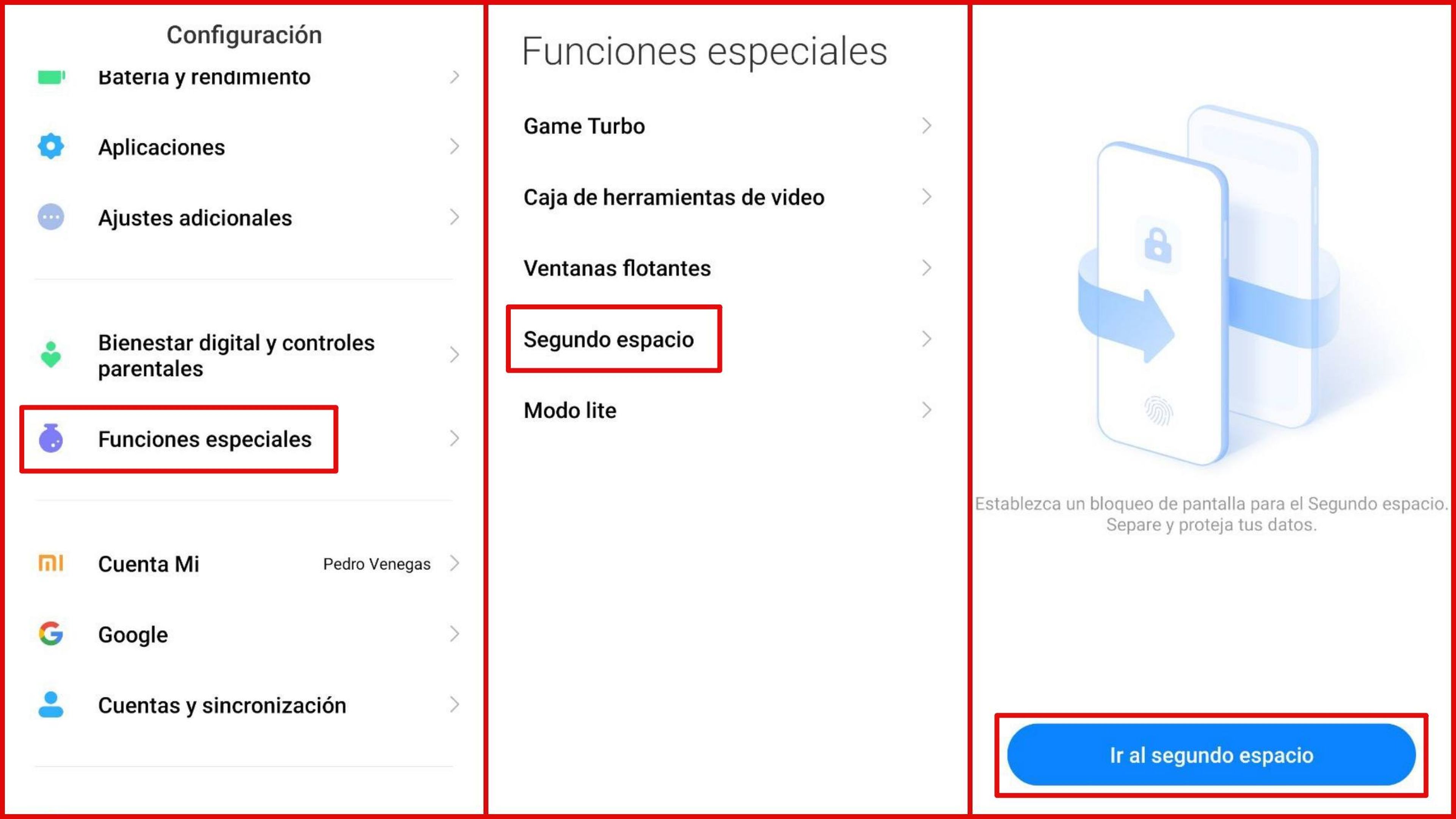 10 funciones exclusivas de los móviles Xiaomi que no conocías 29 Segundo Espacio de Xiaomi
