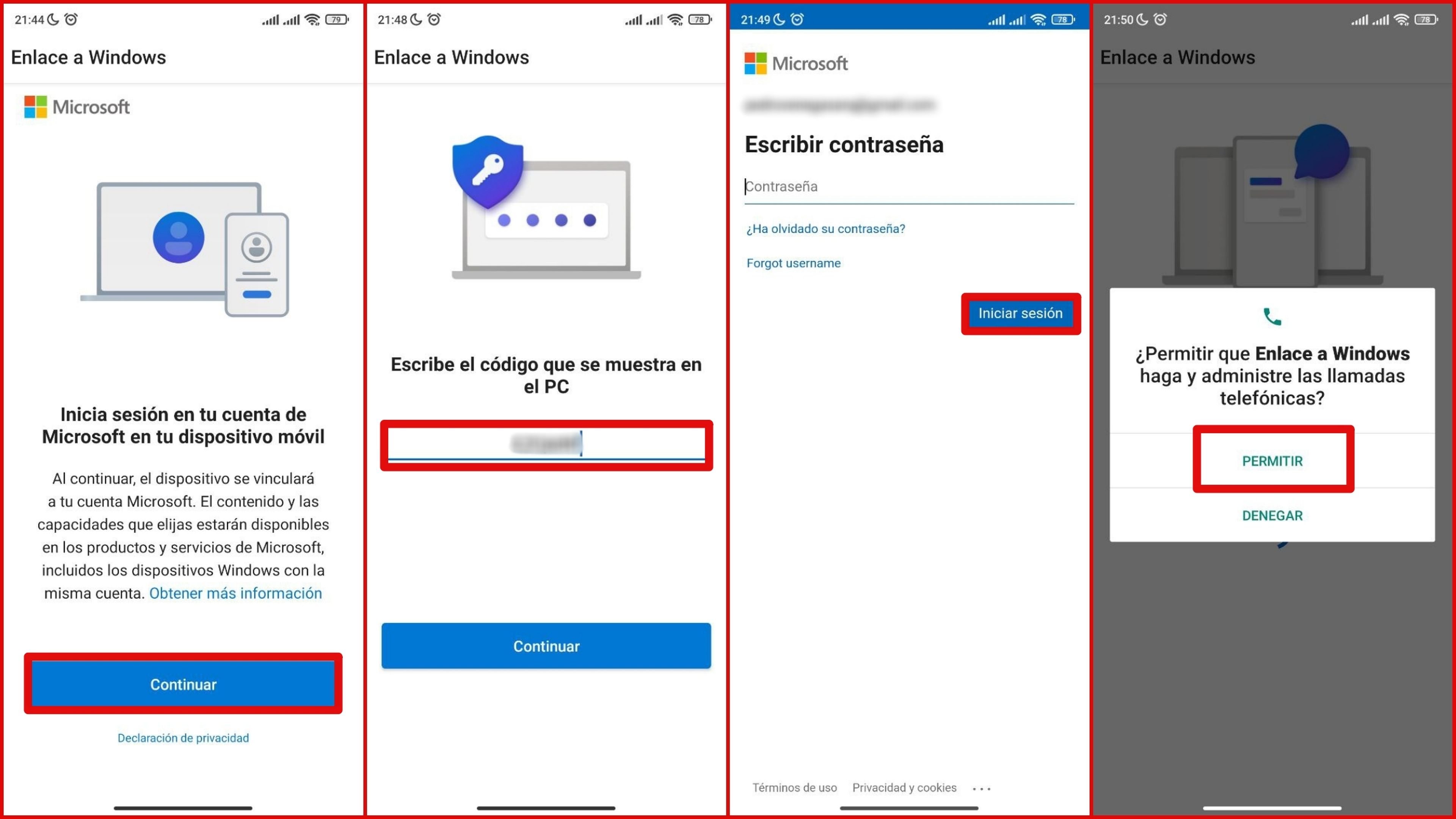 Sincronizar dispositivos en Enlace de Windows