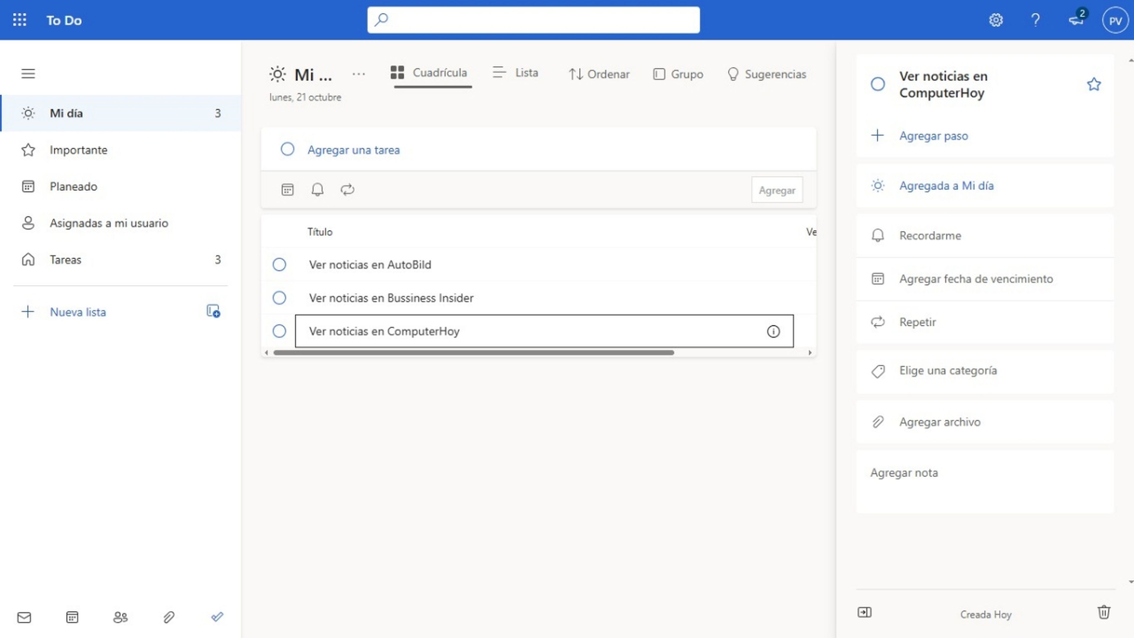 Mucho más que Office: 7 formas en que Microsoft 365 puede ayudarte en tu día a día 19 Tareas en Microsoft To Do