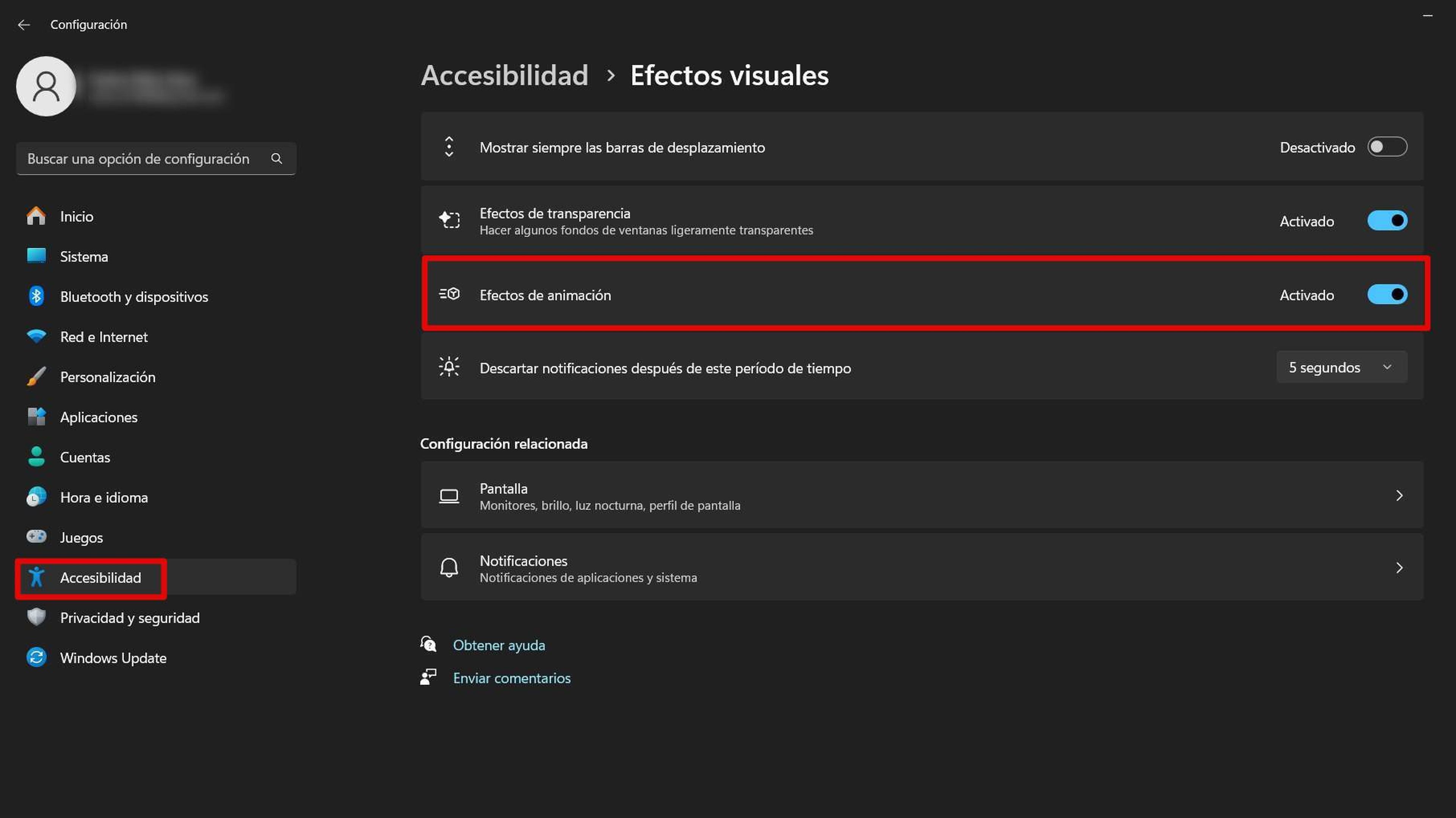 Animación en Windows 11