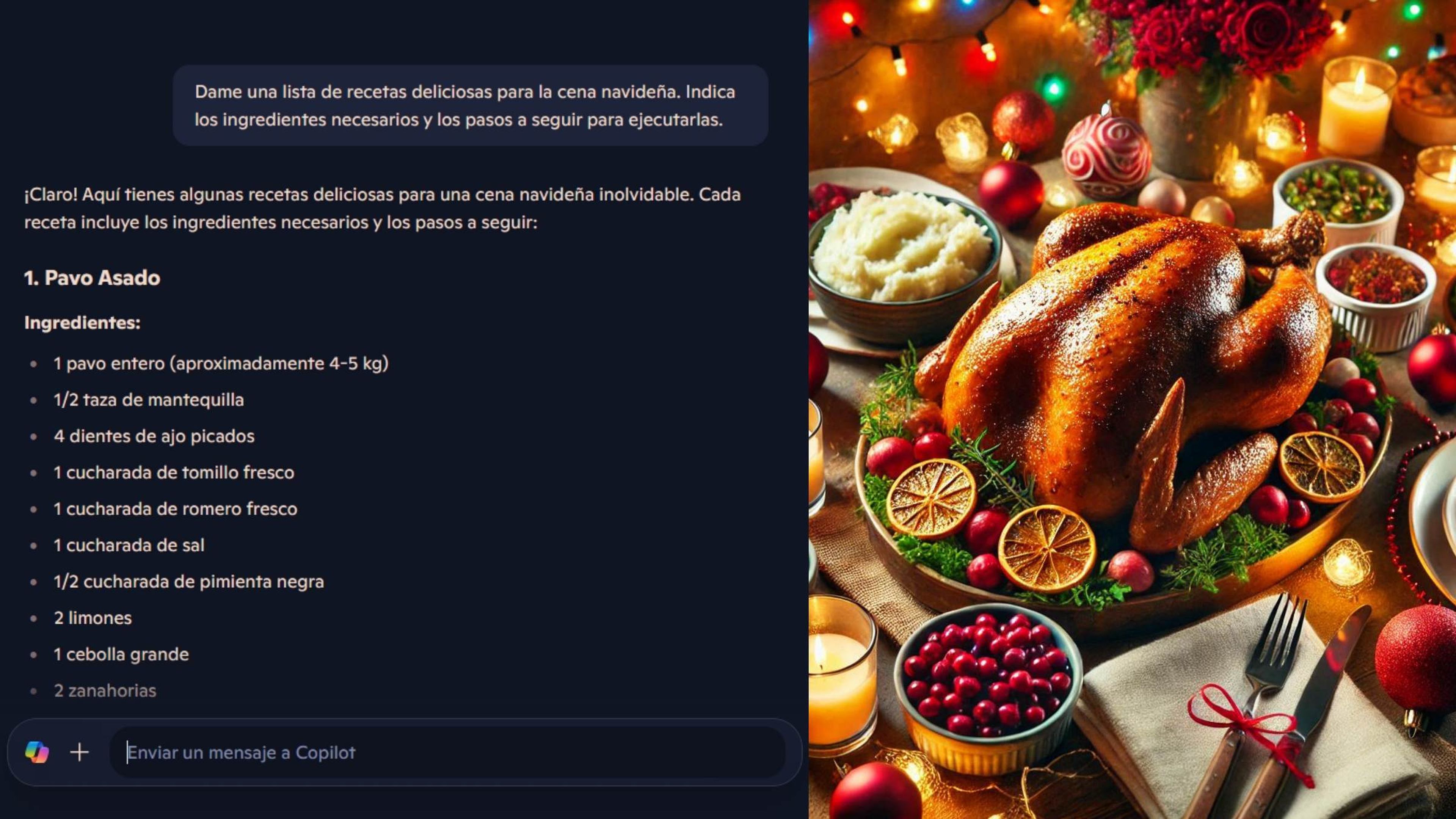 Comida de Navidad en IA