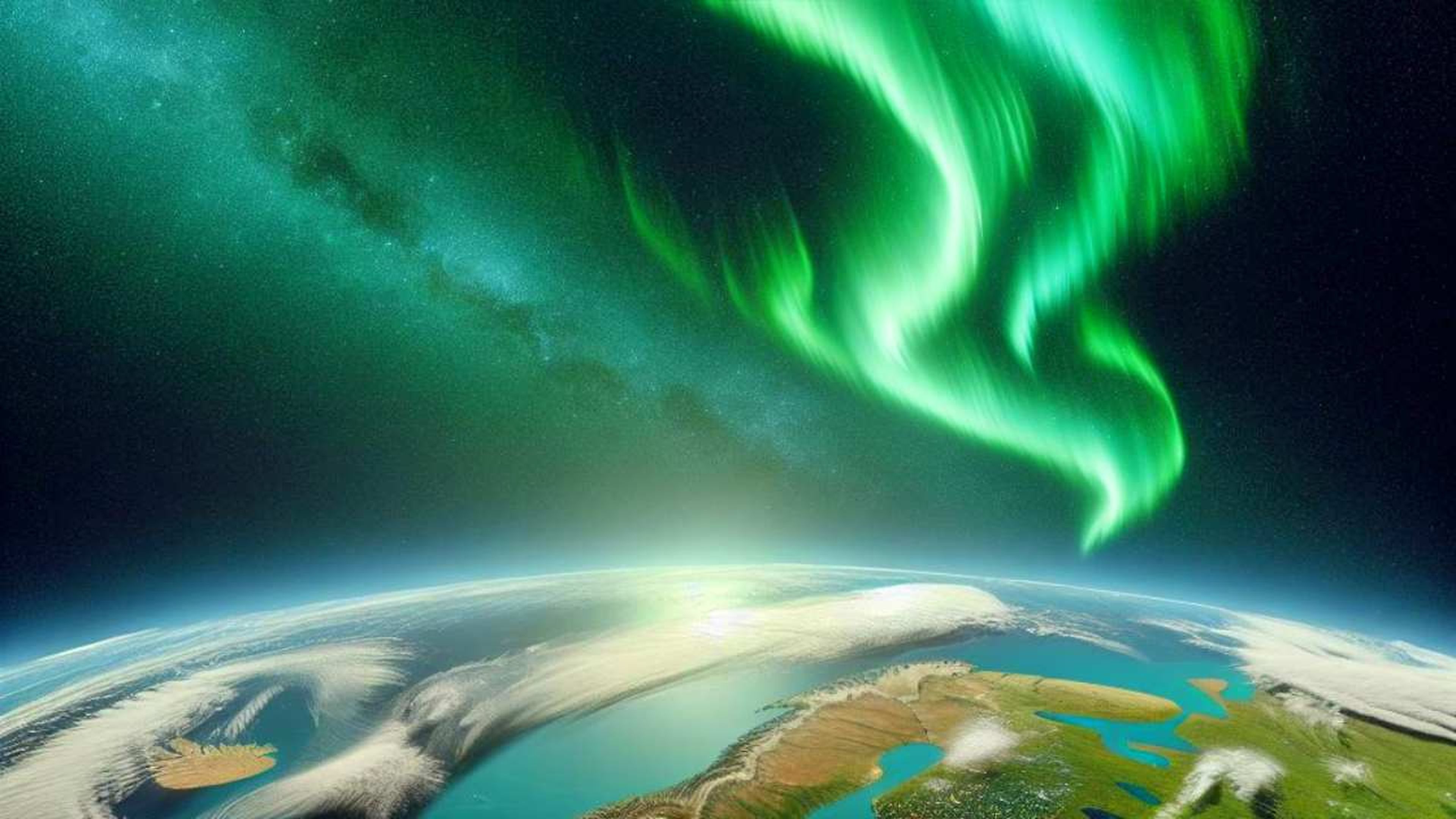 Aurora boreal en el espacio