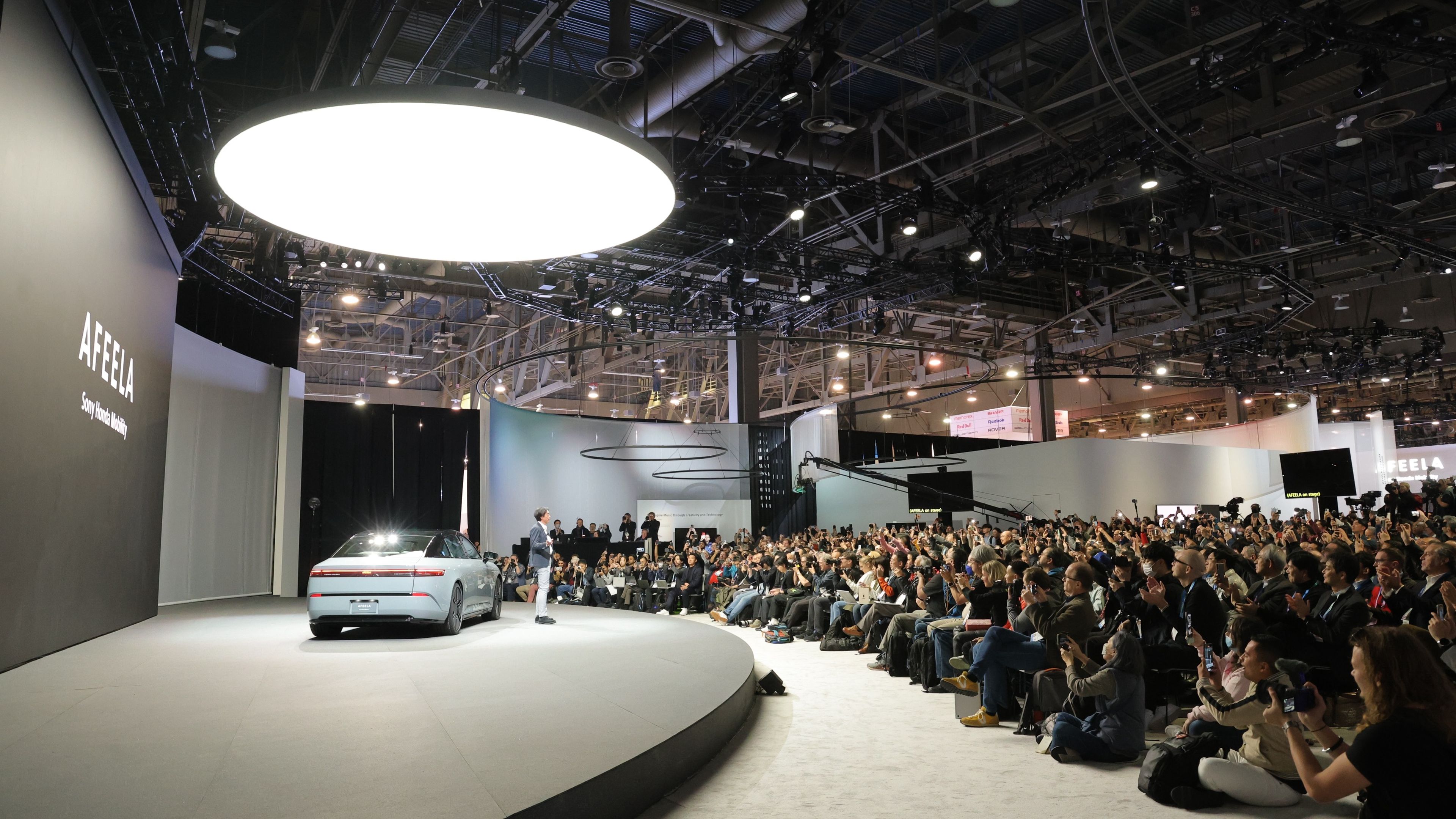 Sony shows the first prototype of its AFEELA electric car at CES 2024.