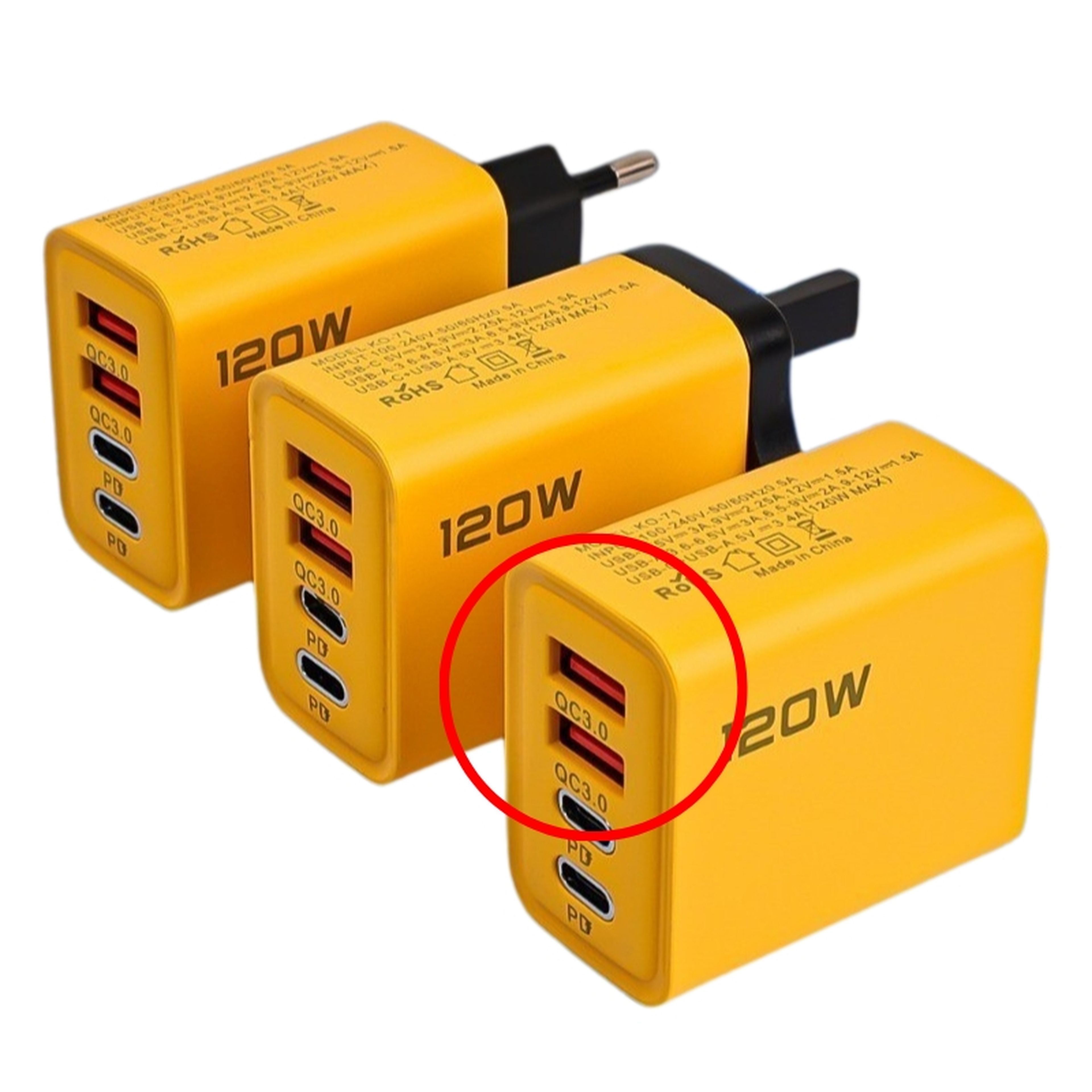 El significado del conector USB naranja