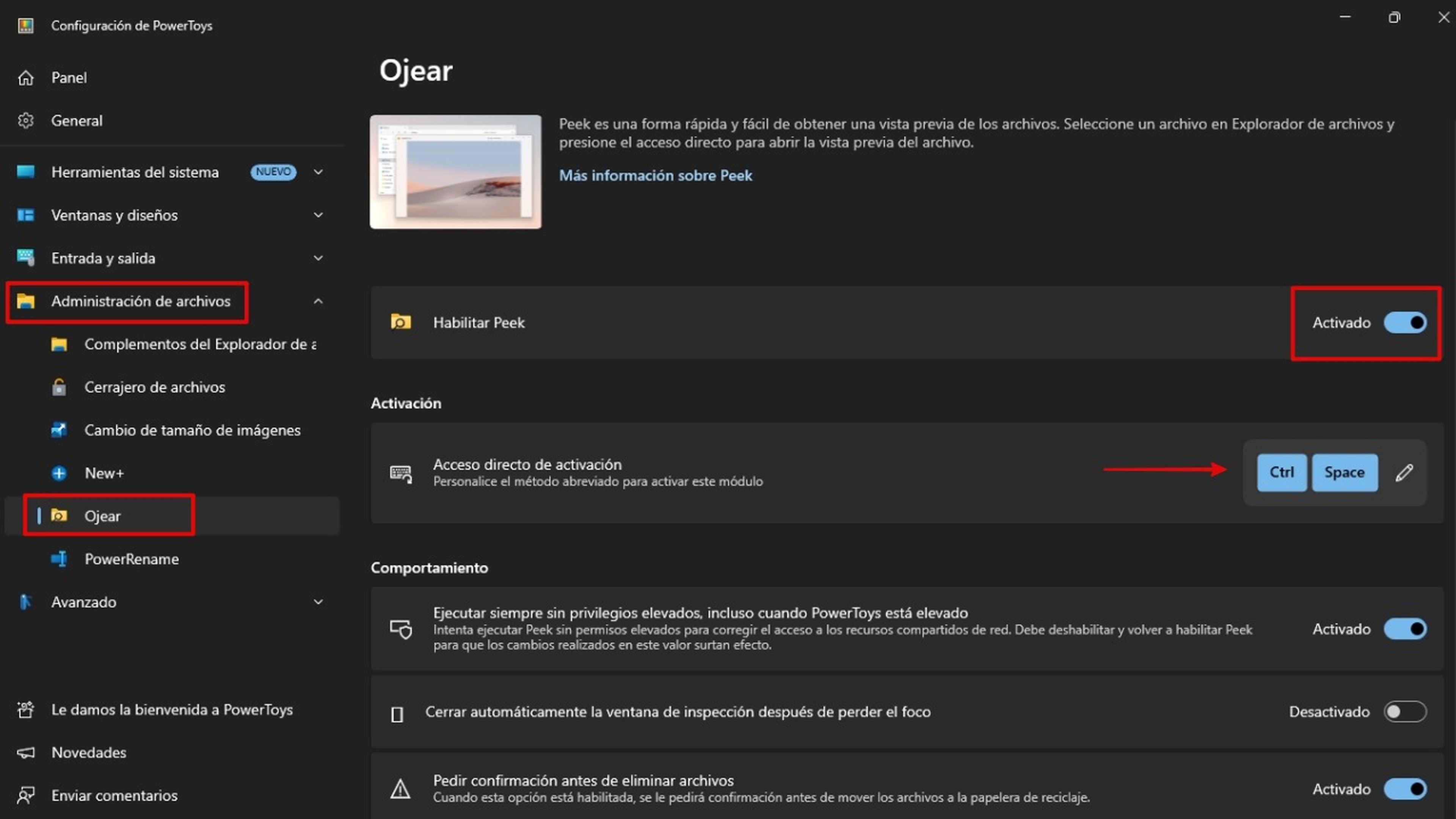 Cómo ver el contenido de los archivos en Windows 11 sin necesidad de abrirlos 11 Función Ojear de PowerToys