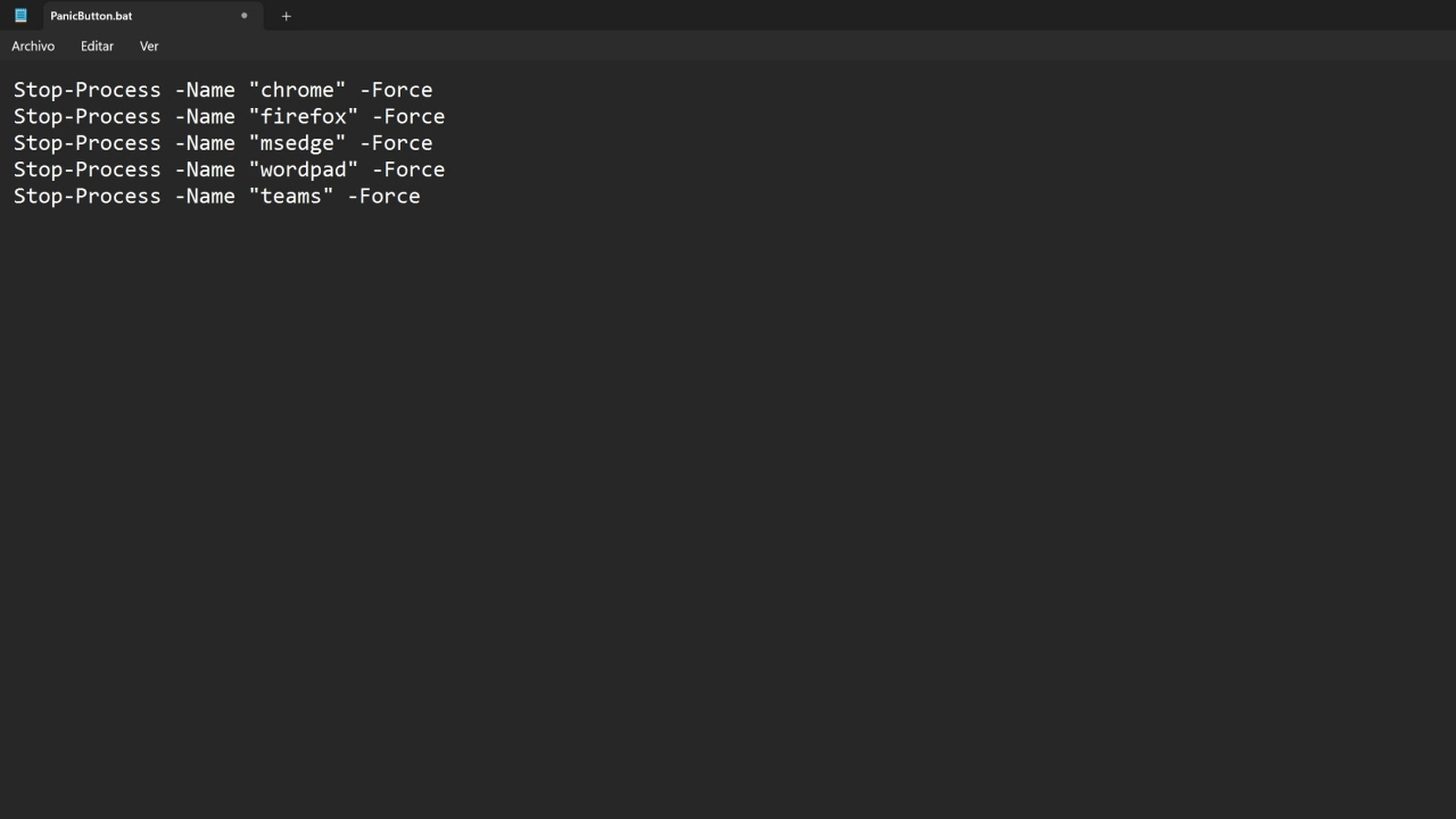 Comandos con PowerShell