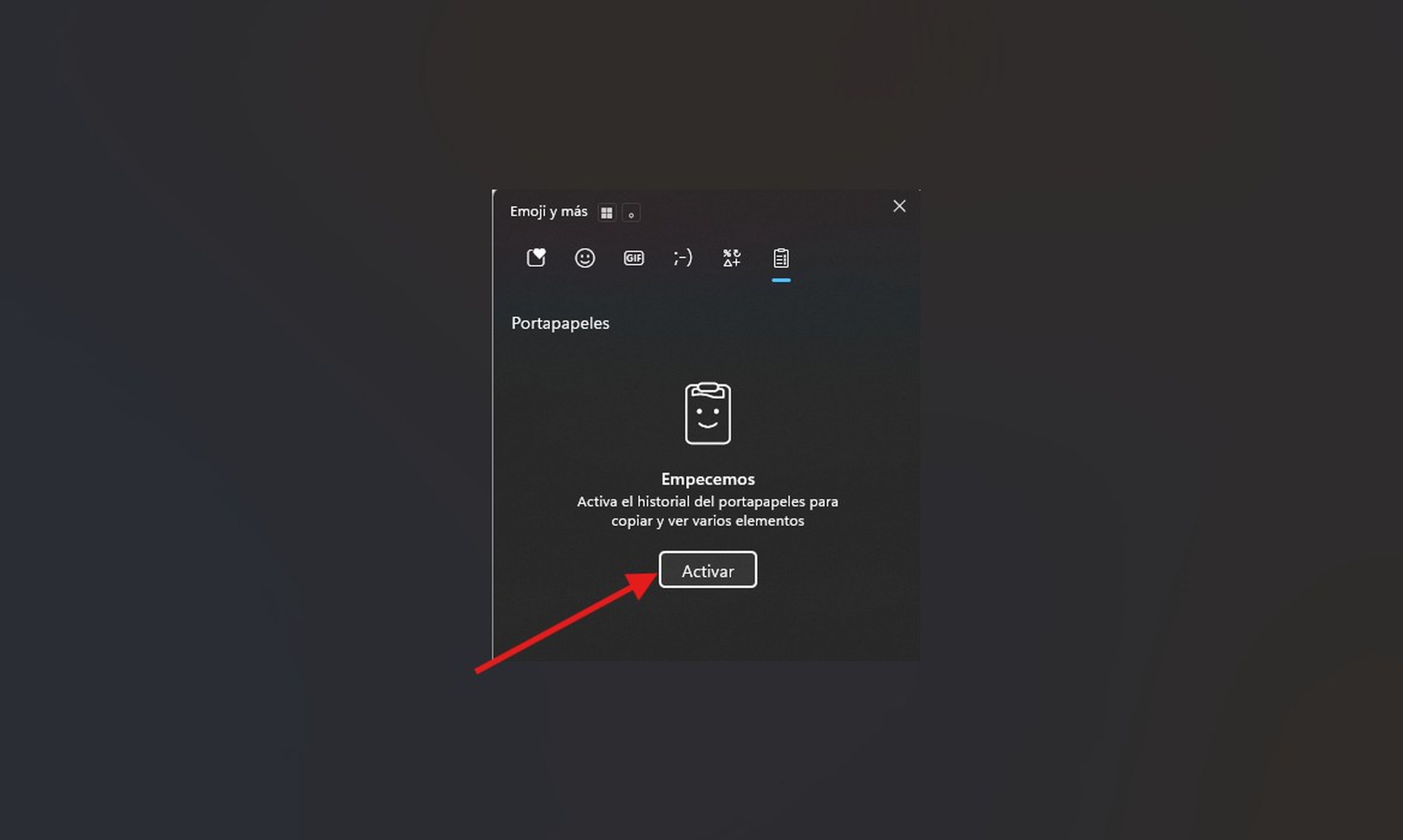 Cómo activar el Portapapeles 
