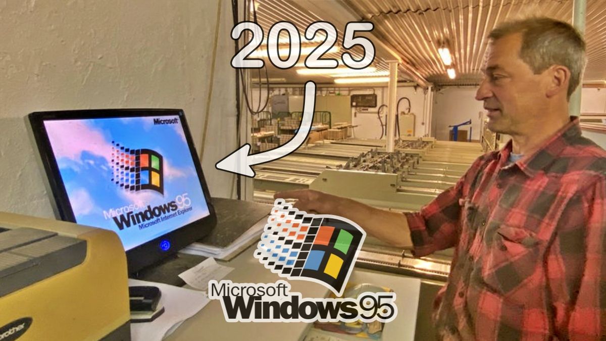 Ni Windows 11 ni Linux, en esta fábrica todavía utilizan Windows 95 y no tienen ninguna intención de cambiarlo