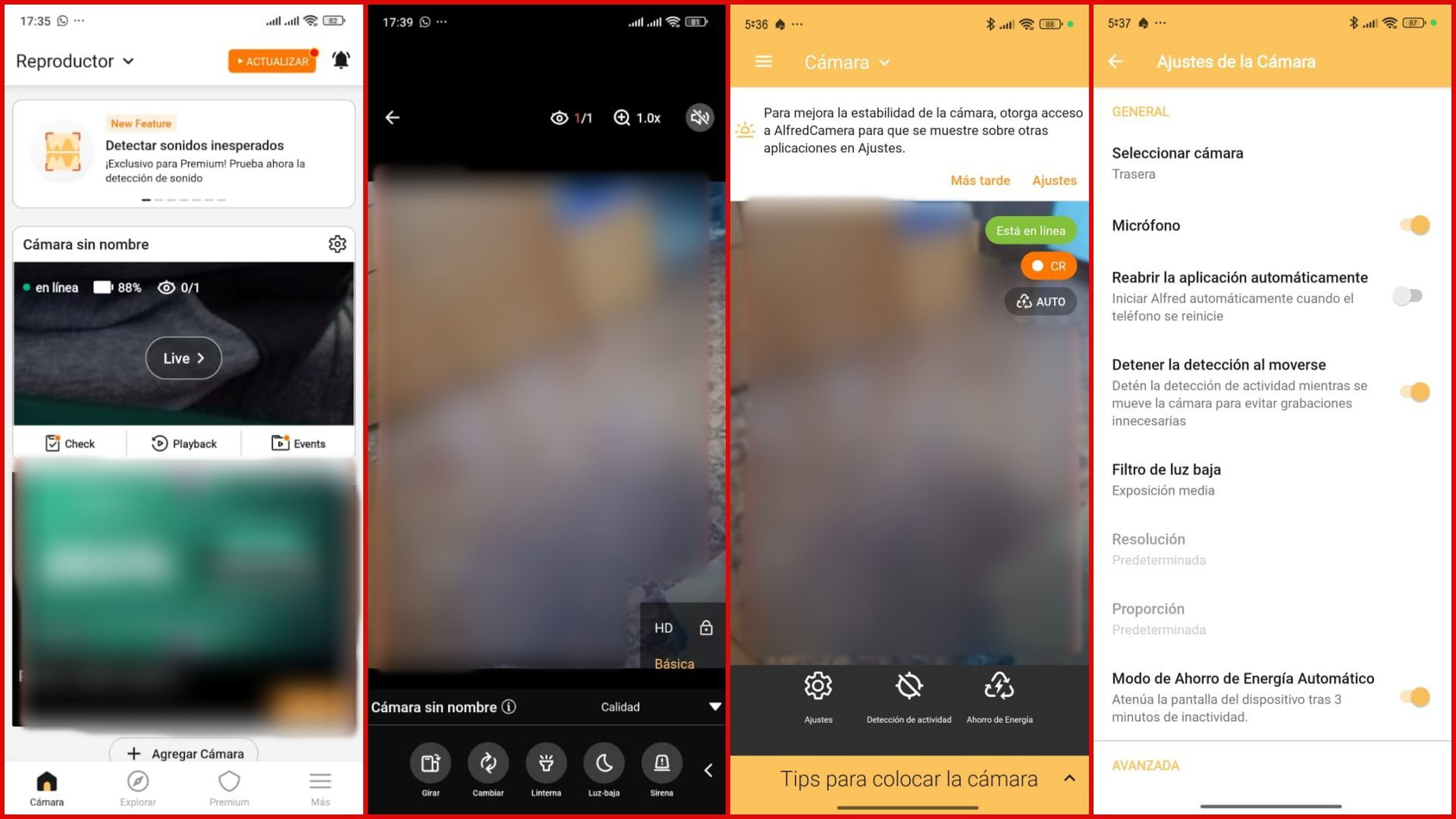 Opciones de Alfred Camera