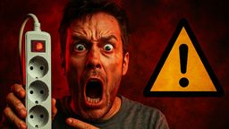 Regleta de enchufes de botón rojo