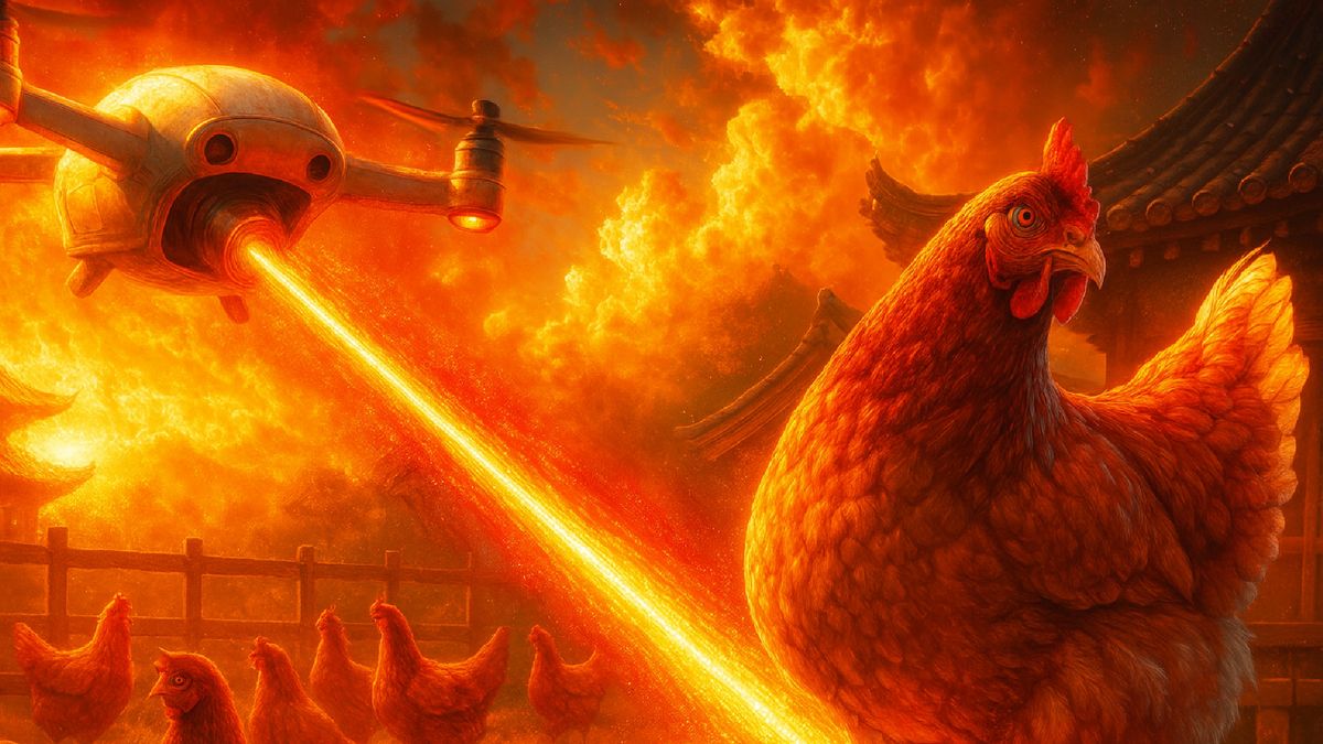 En Japón están utilizando drones armados con rayos láser para proteger a las gallinas, y tiene todo el sentido