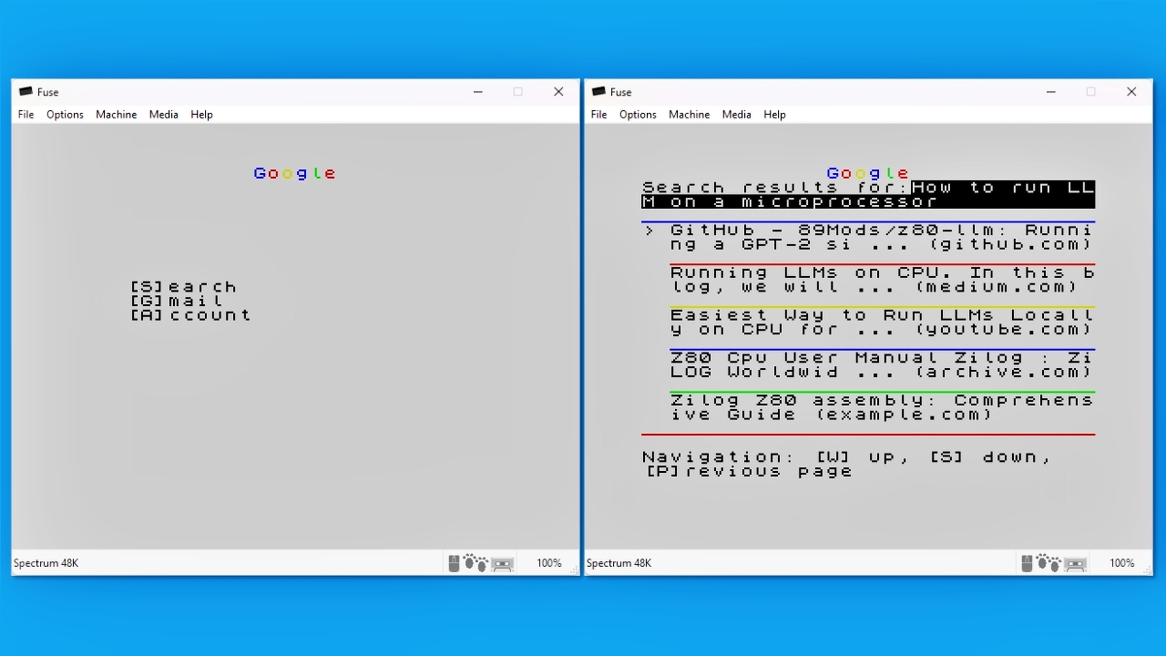 Resultado de Google en 8 bits
