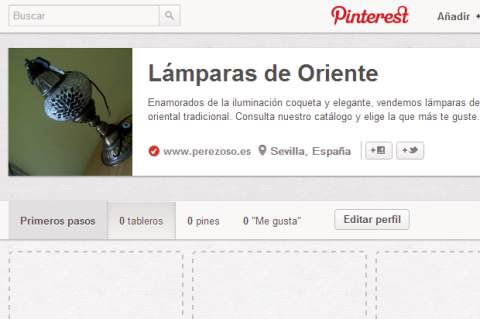 Interfaz perfil corporativo en Pinterest Interfaz perfil corporativo en Pinterest