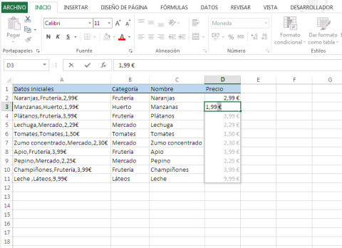 Extraer datos Extraer datos