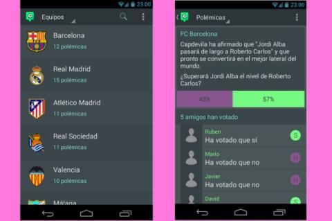 Debate sobre fútbol usando encuestas con la app para iOS y Android espolémica Debate sobre fútbol usando encuestas con la app para iOS y Android espolémica
