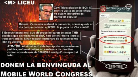 La plataforma Stop Pujades ocupa el Mobile World Center La plataforma Stop Pujades ocupa el Mobile World Center