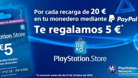 Recarga tu monedero de PlayStation Store de Sony pagando con PayPal, y por cada 20€ obtendrás 5€ gratis adicionales. Recarga tu monedero de PlayStation Store de Sony pagando con PayPal, y por cada 20€ obtendrás 5€ gratis adicionales.