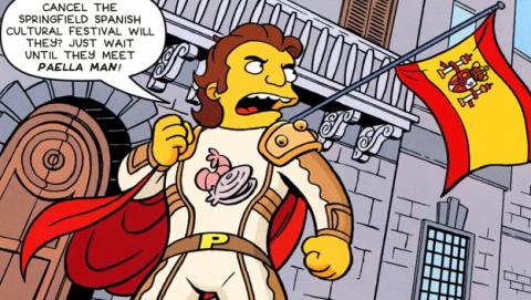 Paella Man, el nuevo superhéroe español de Los Simpson Paella Man, el nuevo superhéroe español de Los Simpson
