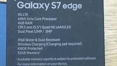 Caja del Samsung Galaxy S7 Edge Caja del Samsung Galaxy S7 Edge